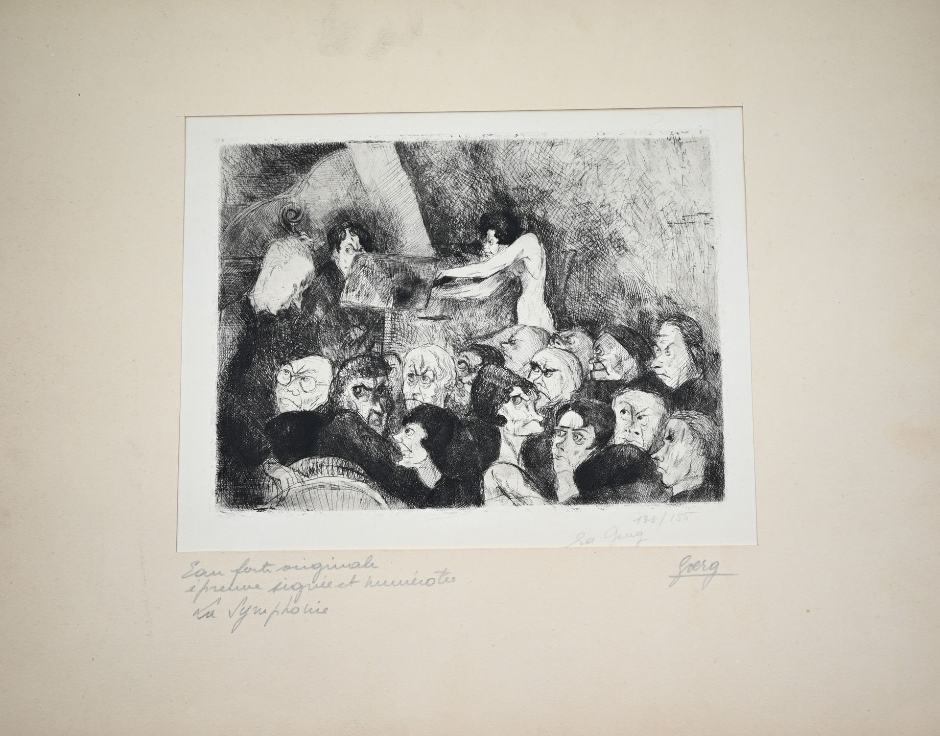 Null 爱德华-古尔格（1893-1969）：《交响曲》。蚀刻版画右下方有签名，编号为134/155。高度17.9 - 宽度24厘米