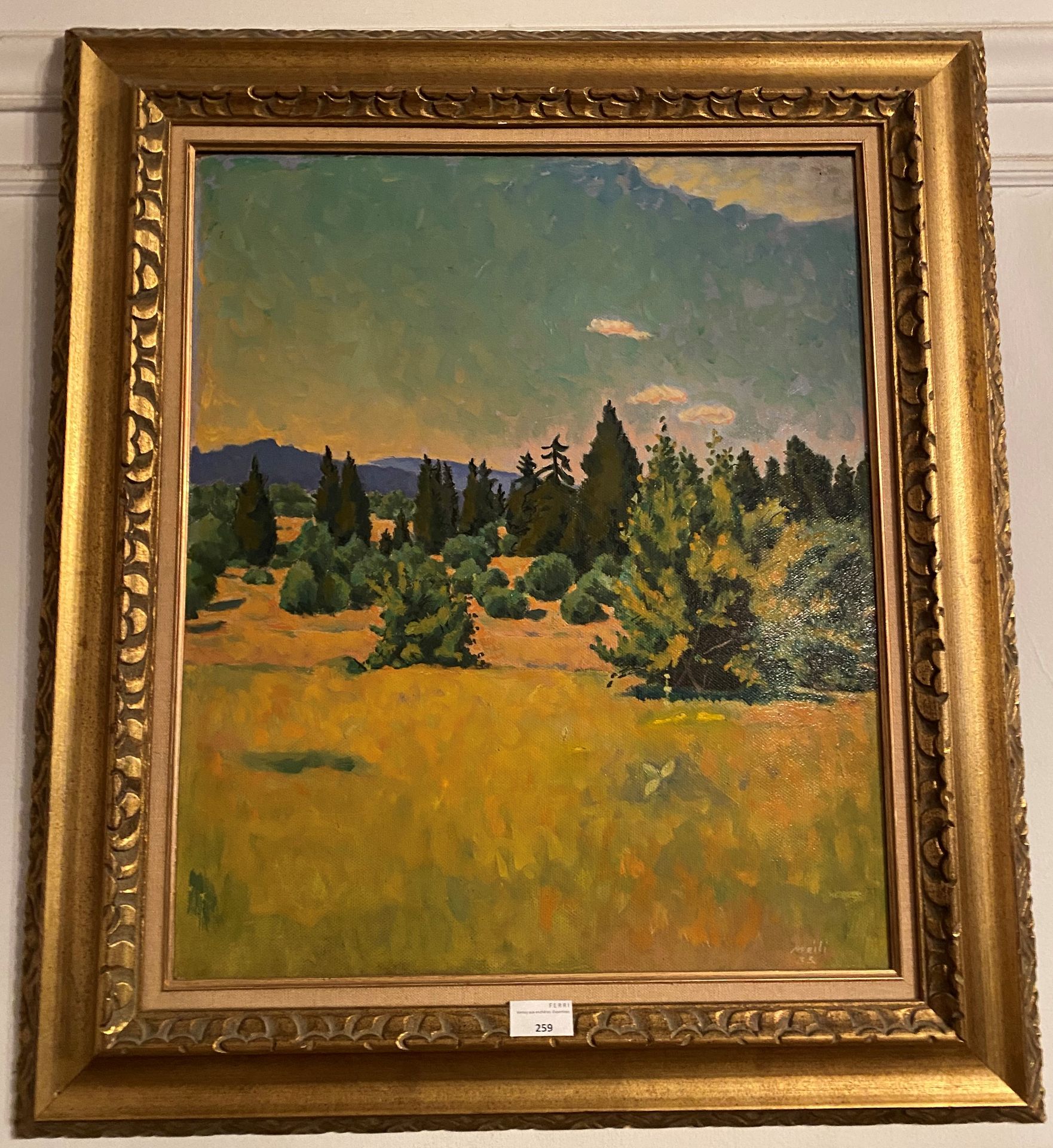 Null Conrad MEILI (1895-1969): Mountain Landscape. Panel signed and dated lower &hellip;