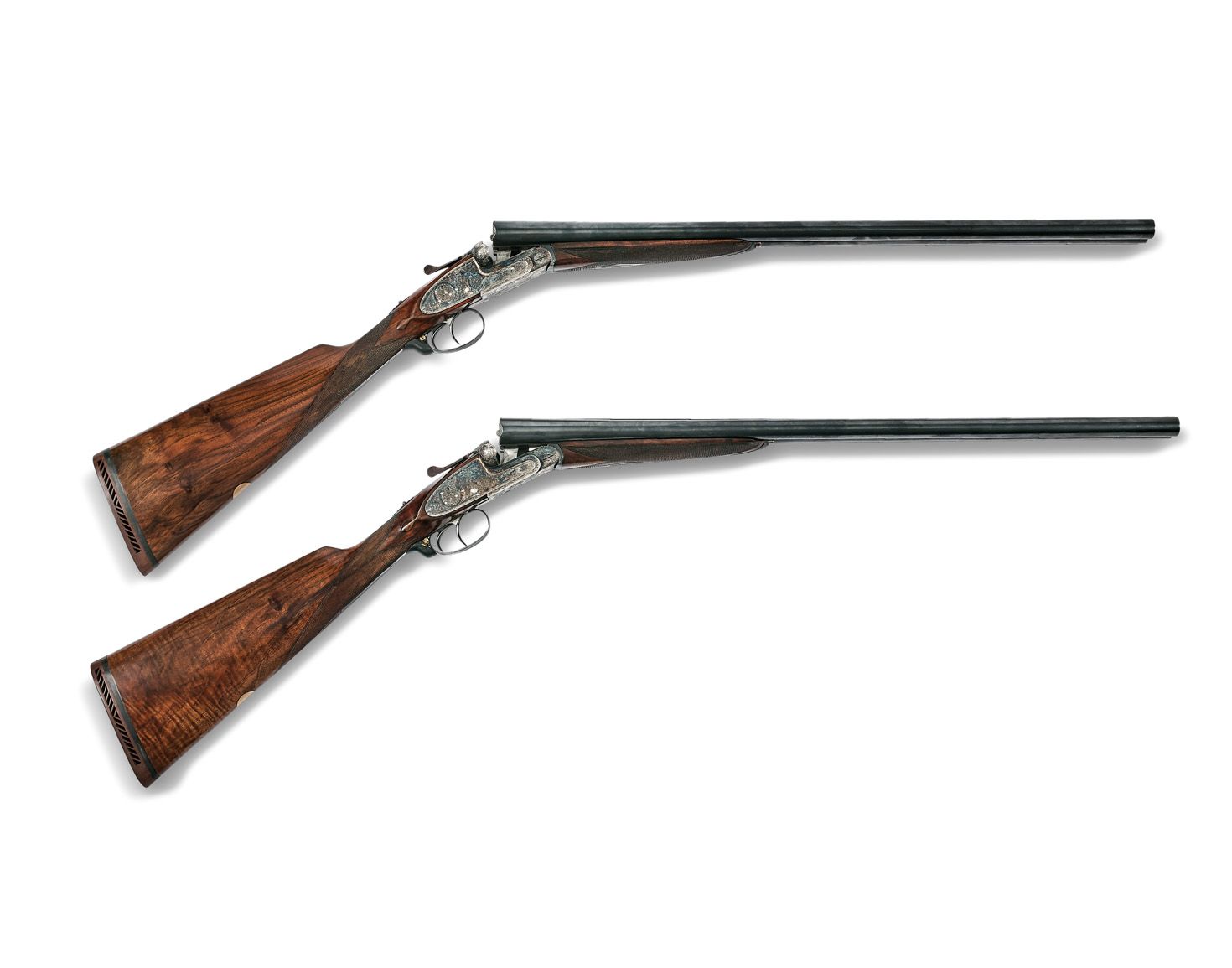 Null 
PAAR Arizabala-Platinengewehre. 2 Schuss, Kaliber 12/70, Ejektoren. Nebene&hellip;