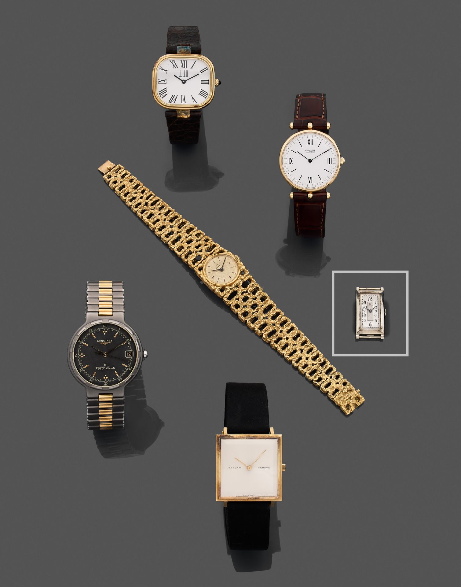 OMEGA OMEGA: Rechteckige Damenarmbanduhr aus Weißgold, mechanisches Uhrwerk mit &hellip;