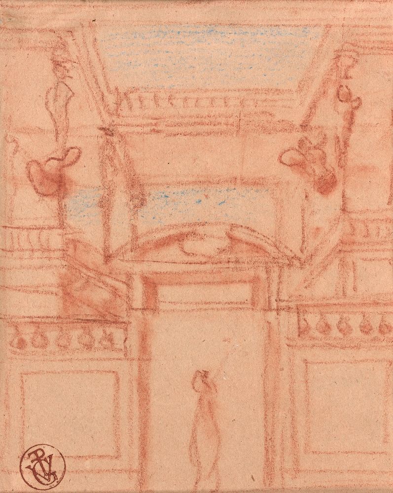 Pierre Victor GALLAND 皮埃尔-维克多-加兰（日内瓦，1822-巴黎，1892）：门的研究。鲜艳的色彩。工作室印章在左下方。高20 - 宽1&hellip;