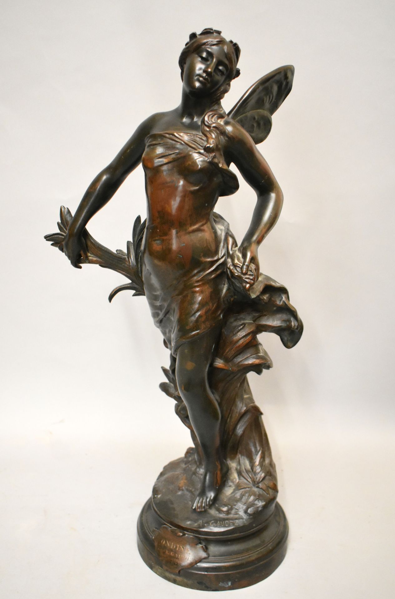 Null Adrien Etienne GAUDEZ (1845-1902) : Ondine. Epreuve en bronze à patine brun&hellip;