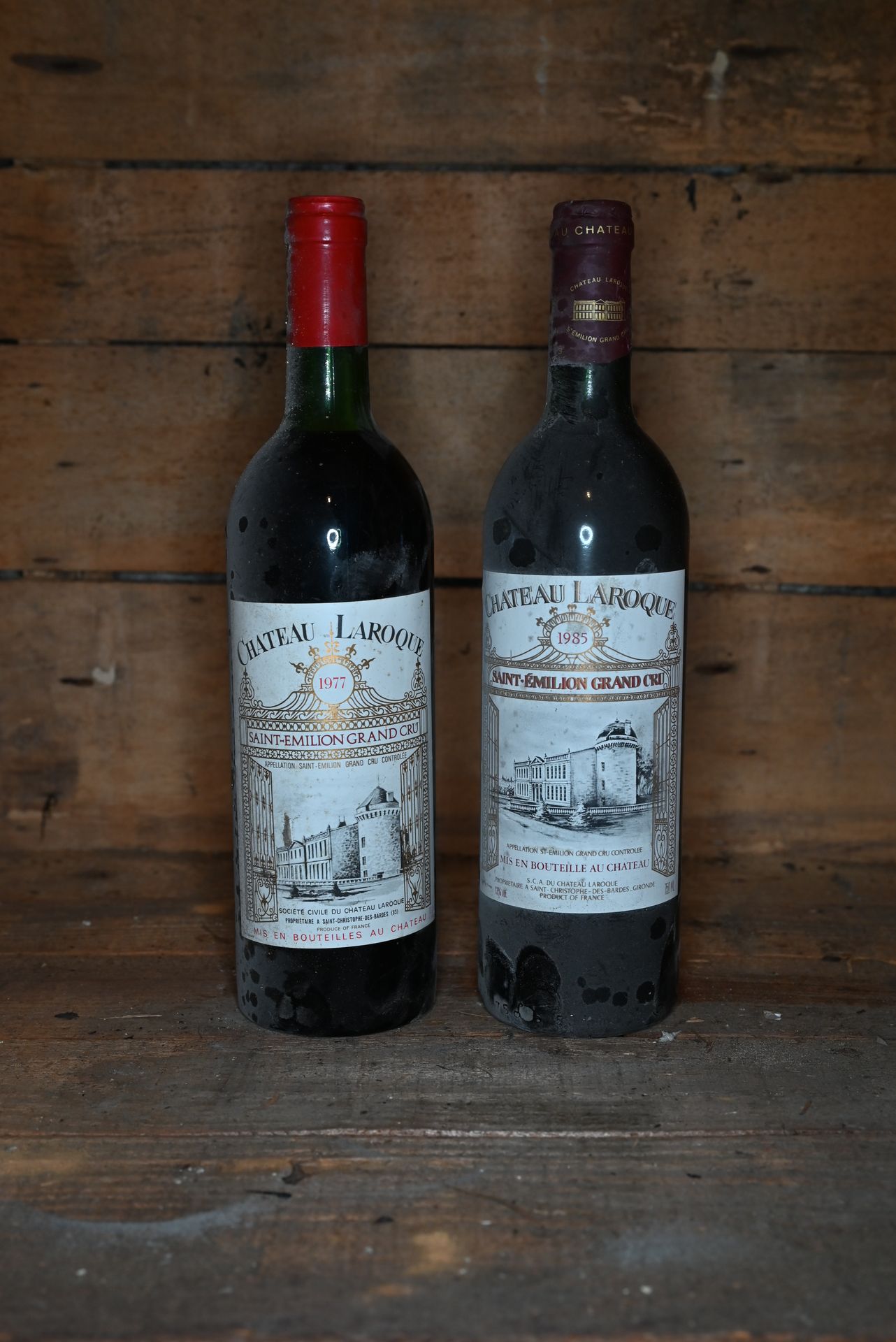Null 9 bottiglie Château Laroque Saint Emilion GC 1977 e 10 bottiglie Château La&hellip;