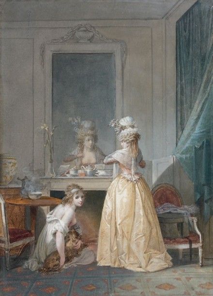 École FRANÇAISE de la fin du XVIIIe siècle Femme au chapeau Sanguine. Cachet de &hellip;