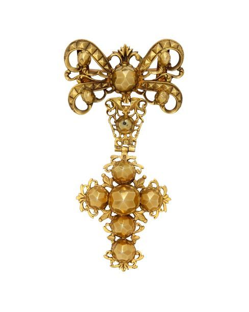 Null Croix à pointes de diamant en or, composée de six cabochons reliés par des &hellip;