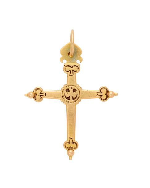 Null Croix Jeannette en or, gravée au centre de la colombe du Saint-Esprit et, a&hellip;