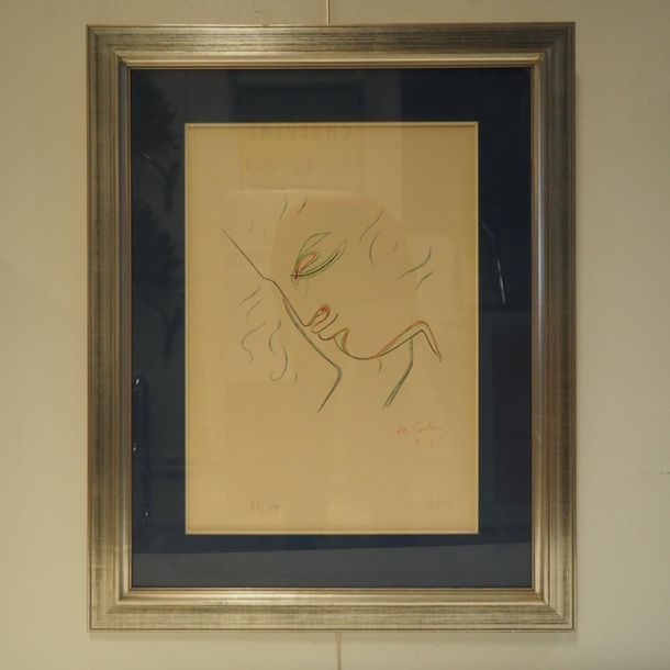 COCTEAU Jean (1889-1963) Cocteau Jean (1889-1963) : Colour lithograph, portrait &hellip;