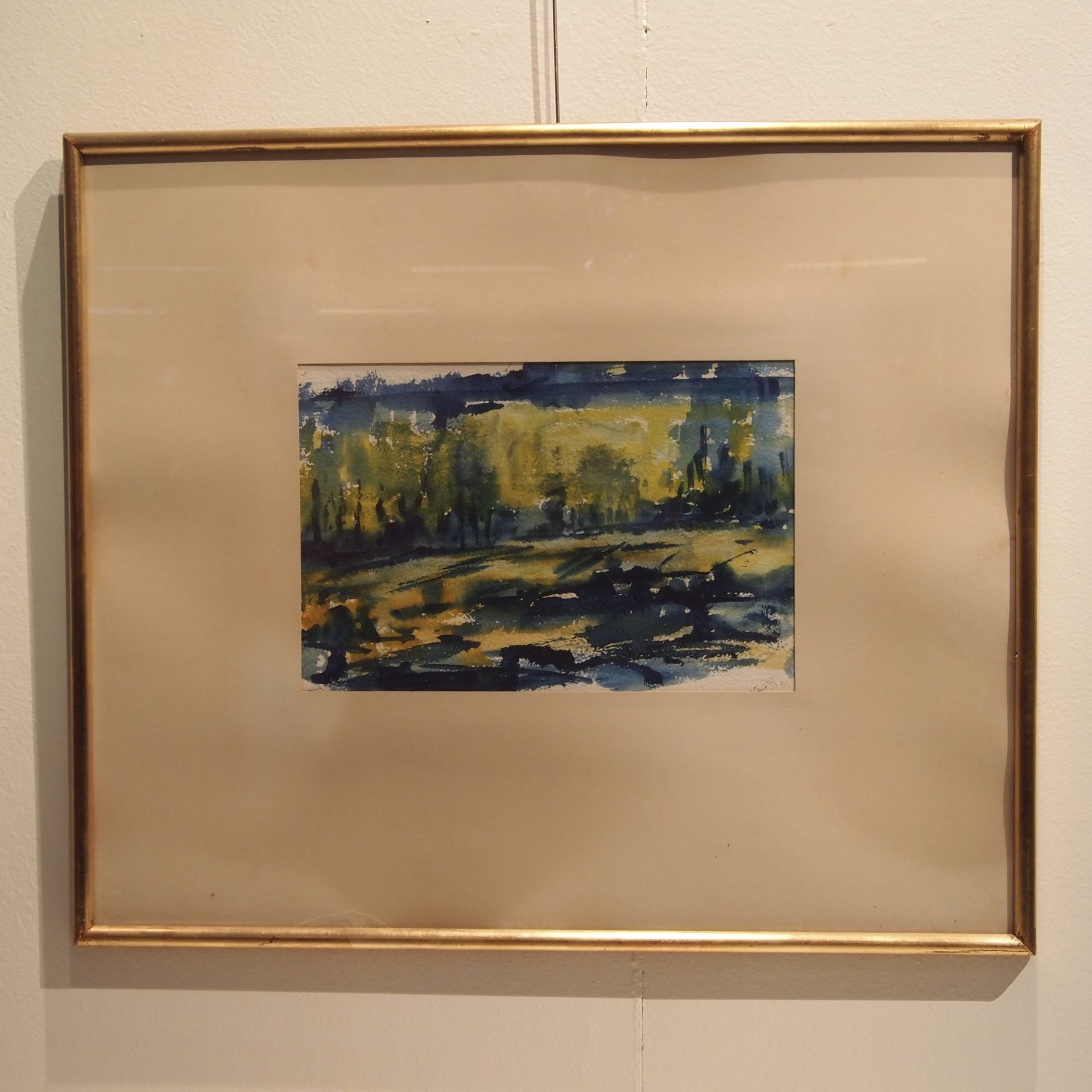 Kulche Gust (1893-1988) 库尔切-古斯特（1893-1988）：纸上水粉画，构图，标题为 "Juillet"，右下方有签名，日期为61，尺&hellip;