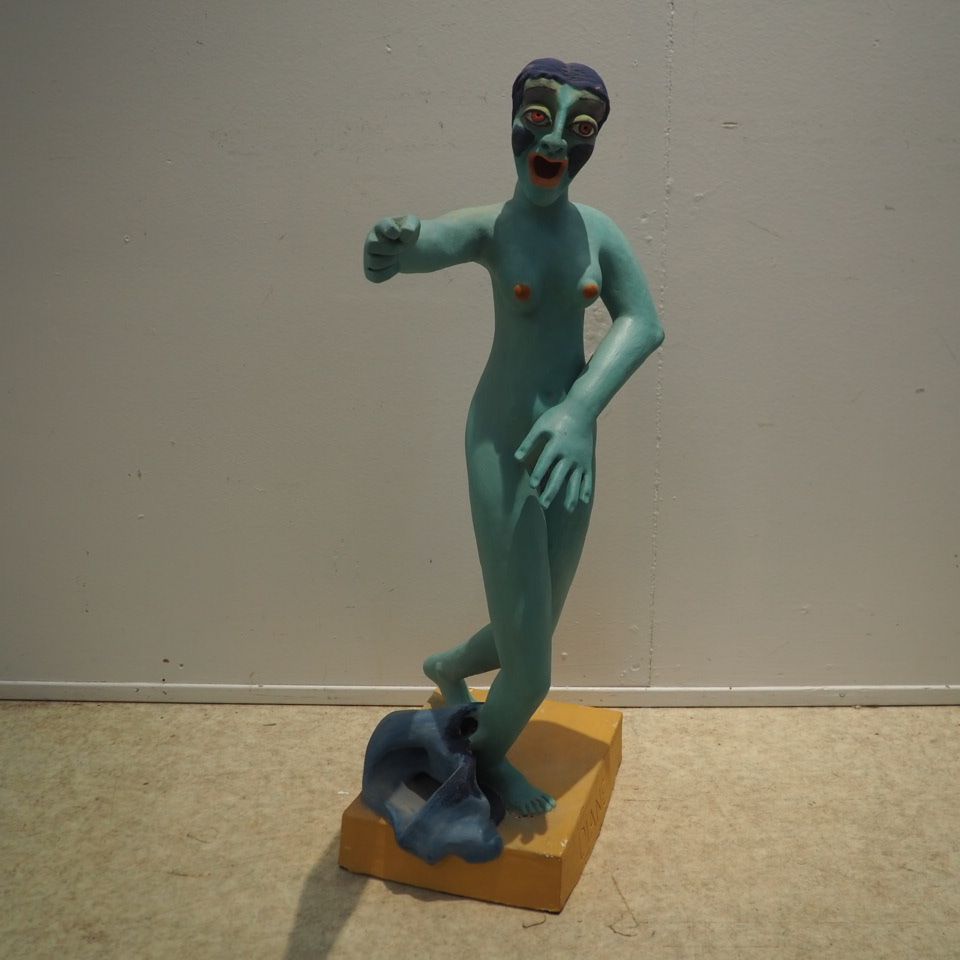 Guilet Thibaut (1956) 吉利特-蒂博特（1956年）：超现实主义雕塑，约1990年，彩绘陶瓷，标题为 "黛安"，以一位裸体女士为主题，底座下&hellip;