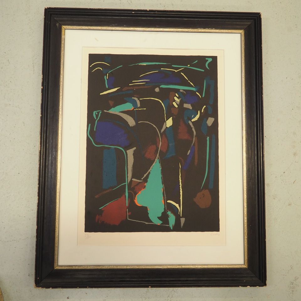 LANSKOY André Lanskoy André：彩色石板画，抽象构图，右下方有水笔签名，编号29/120。图像尺寸：54 x 40厘米，纸张尺寸：72 &hellip;