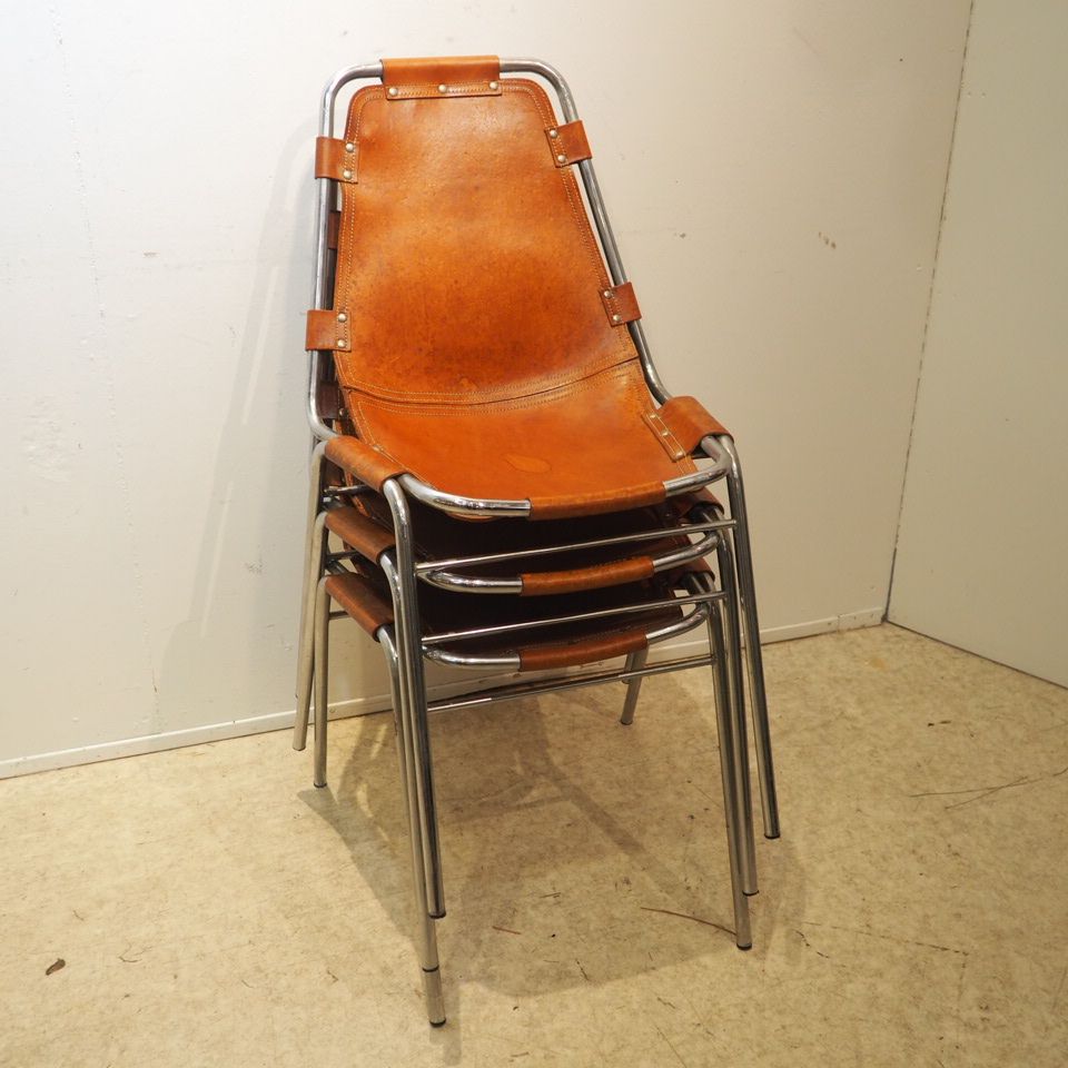 PERRIAND Charlotte (1903-1999) Perriand Charlotte (1903-1999): Suite of 3 chairs&hellip;