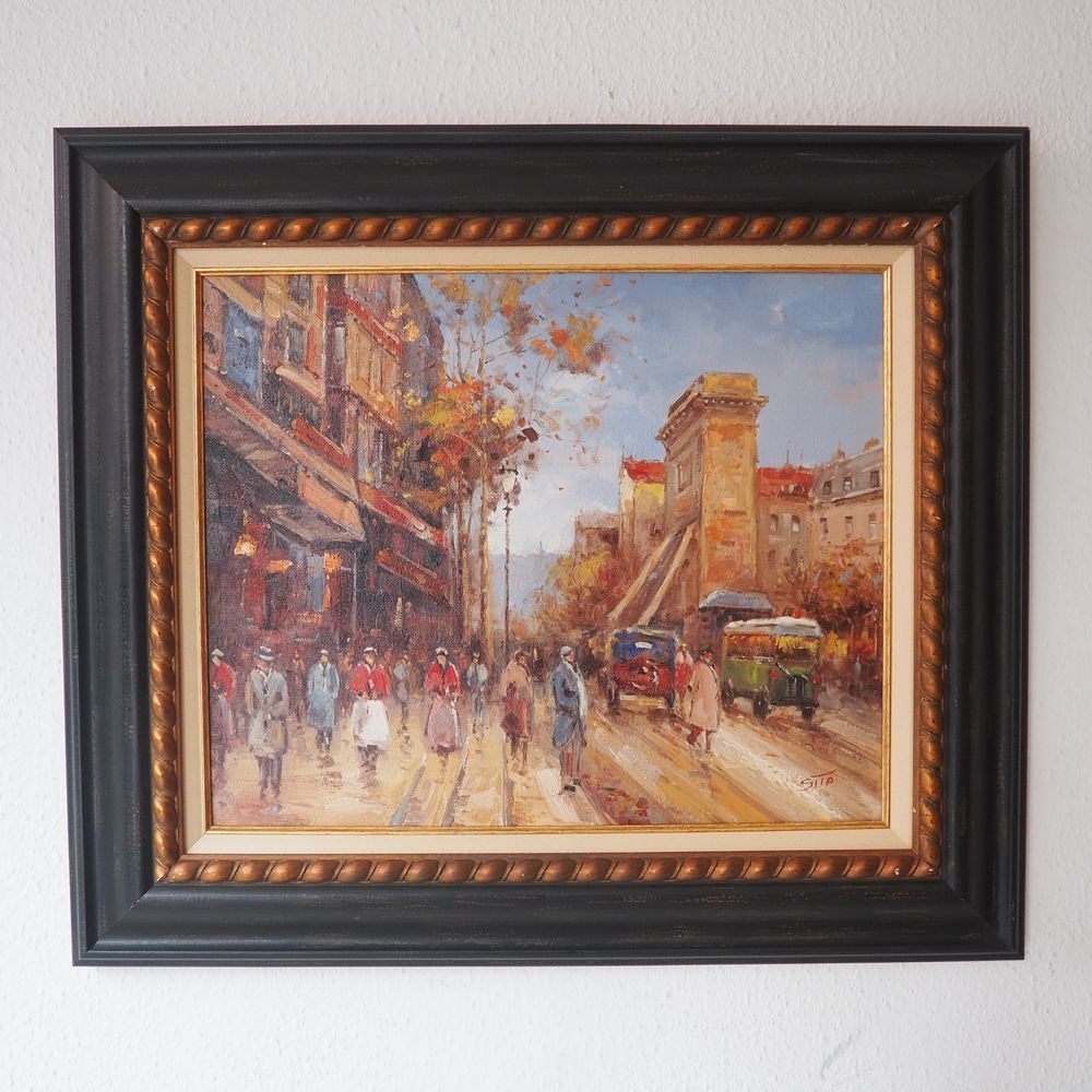 Walter Sita (XX) Walter Sita (XX) : Oil on canvas "La Porte Saint-Martin" signed&hellip;