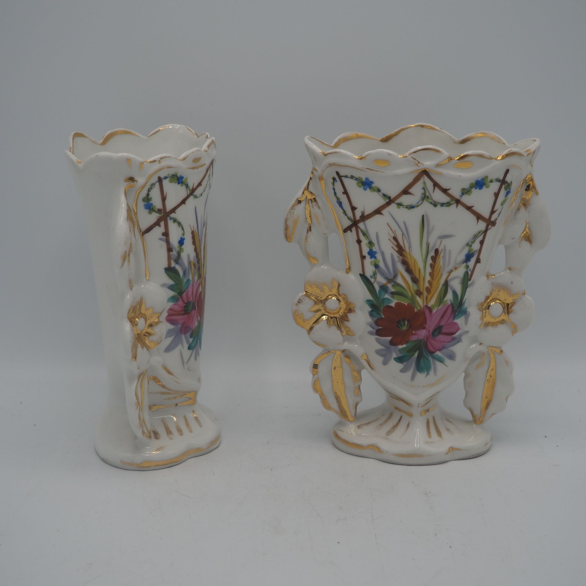 Porcelaine de Bruxelles Porcelaine de Bruxelles : Paire de vase cornet 1900, por&hellip;