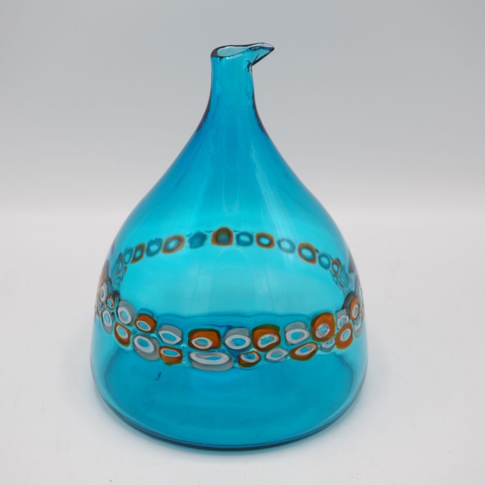 Null Pianon Alexandre & Peter Pelzel (XX) / Vistosi : 花瓶soliflore，1962年，蓝色手吹玻璃，装&hellip;