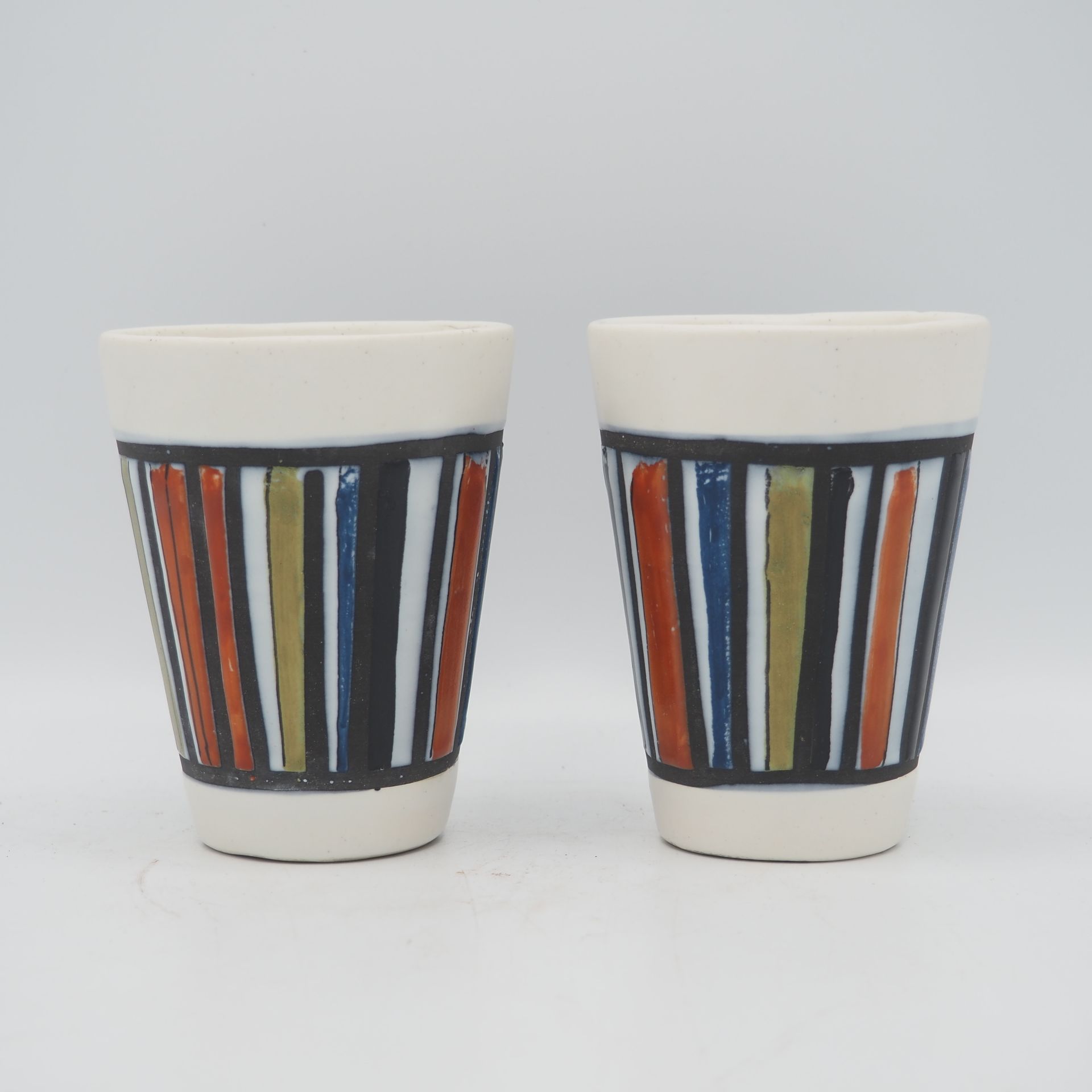 Roger Capron / Vallauris Roger Capron / Vallauris : Set of 2 water glasses, glaz&hellip;