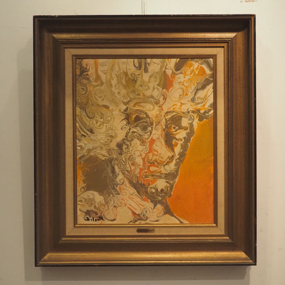 Null Delporte Charles (1928-2012): Oil on chipboard, portrait, signed lower left&hellip;