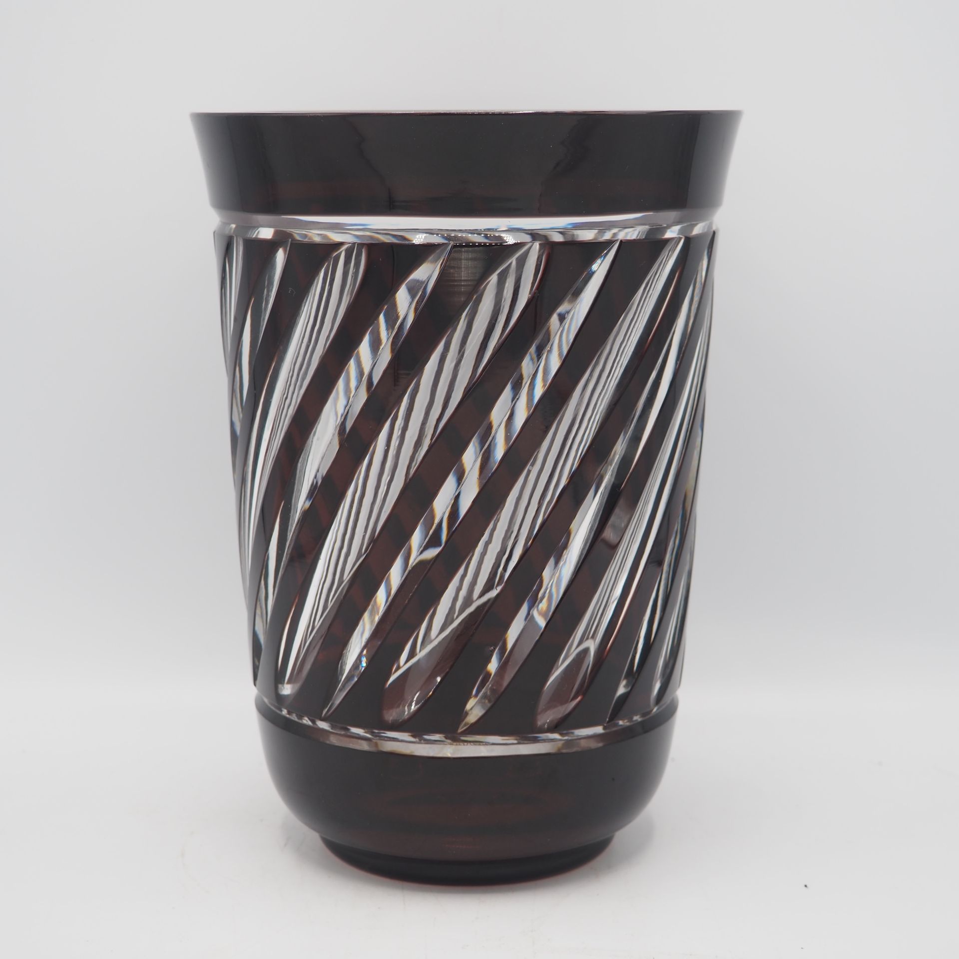 Null Val-Sant-Lambert: vaso Art-Deco, cristallo trasparente soffiato a bocca tag&hellip;