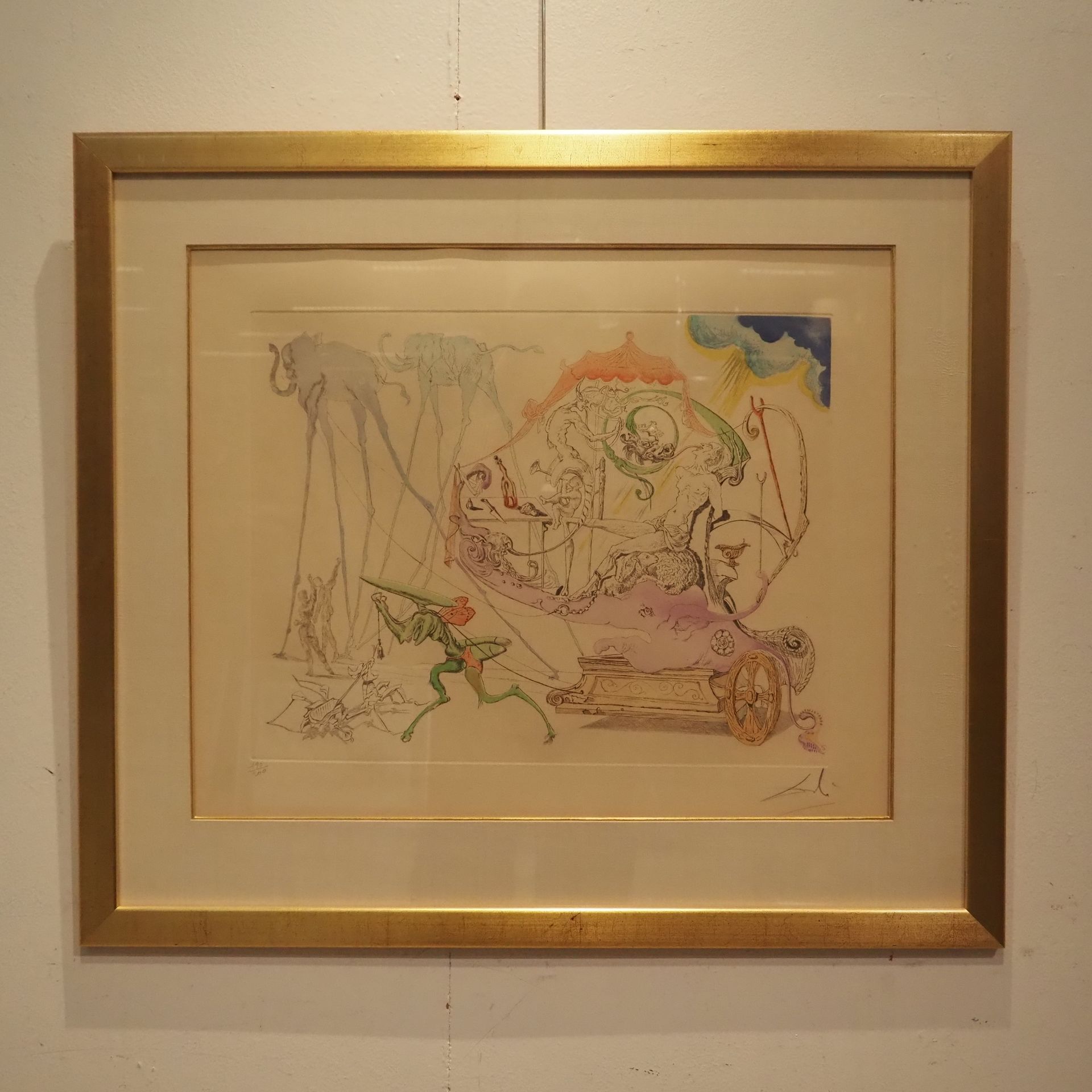 Null 达利-萨尔瓦多（1904-1989）:彩色石版画，右下角有签名，图片尺寸：46 x 52厘米，玻璃框内。