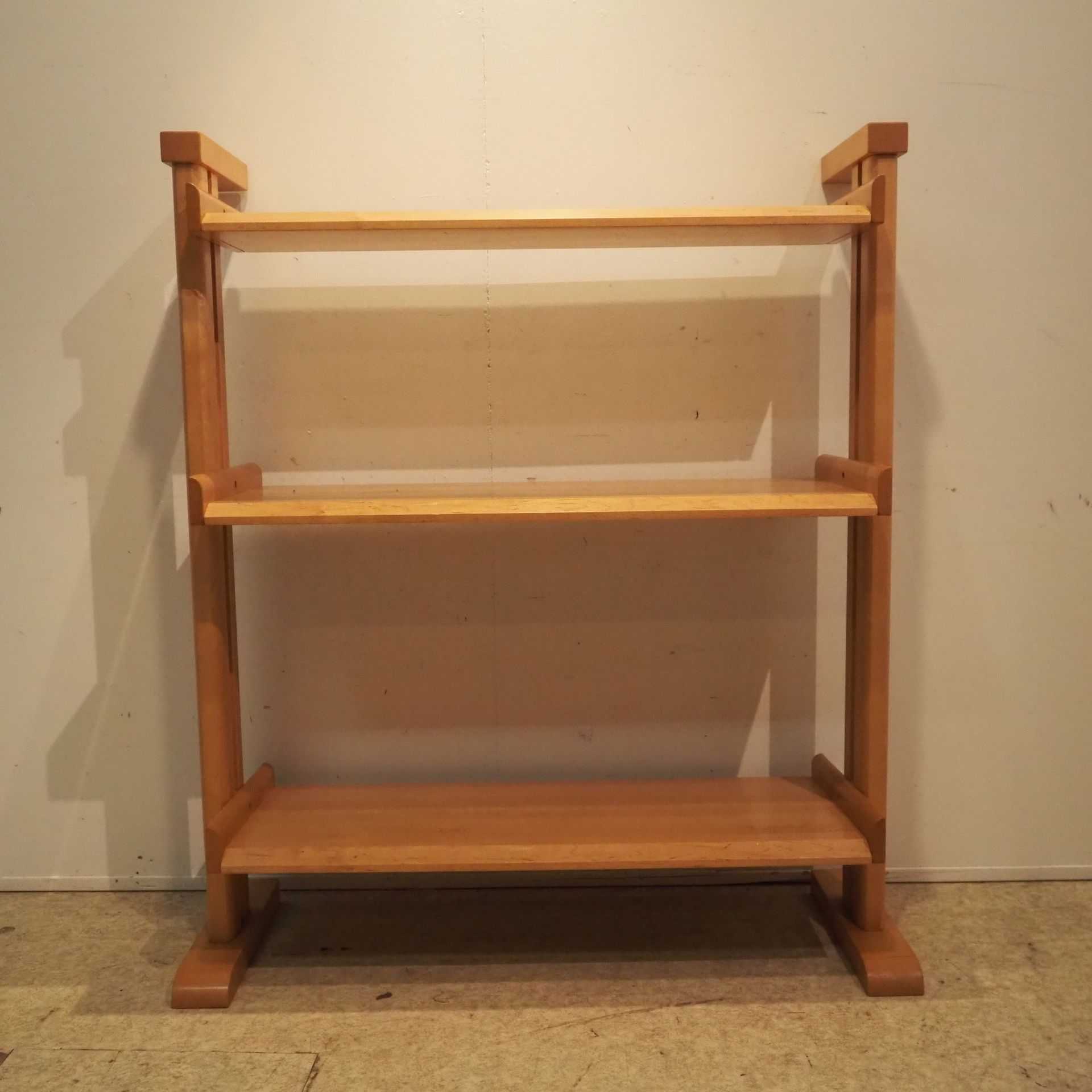 Null Guitard : Bookcase circa 1970, solid light wood with modular shelves, stamp&hellip;