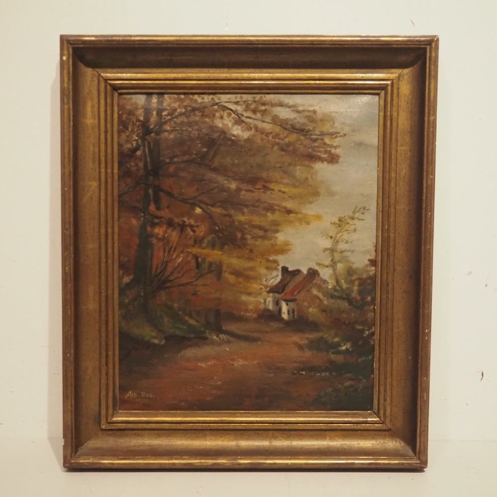 Null Albert Raty (1889-1970): olio su tela, "Casa di campagna delle Ardenne", fi&hellip;