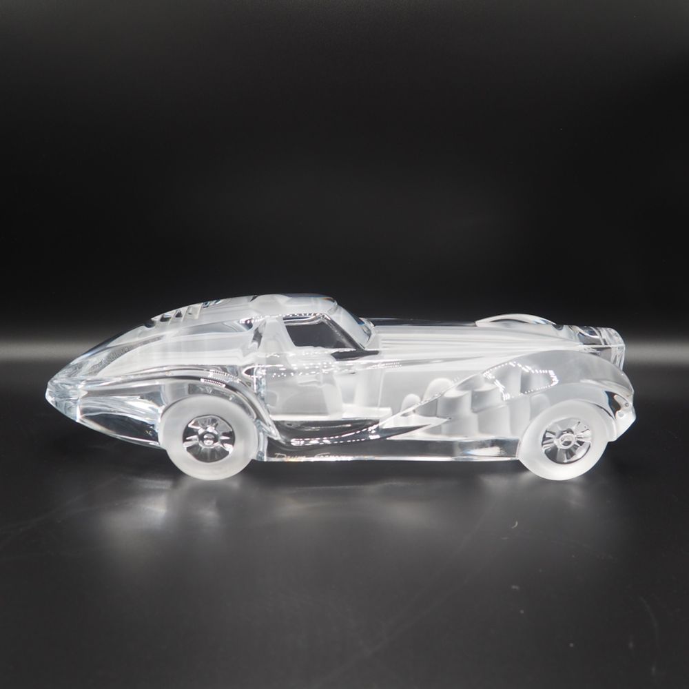 Null Daum France : Bugatti sculpture, clear cast crystal, signed at the tip. H :&hellip;