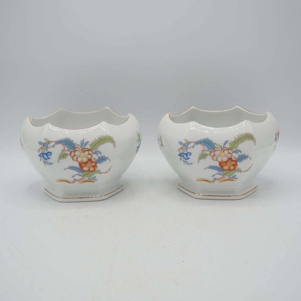 Null Rosenthal / Bavaria: Juego de 2 macetas circa 1960, porcelana esmaltada bla&hellip;