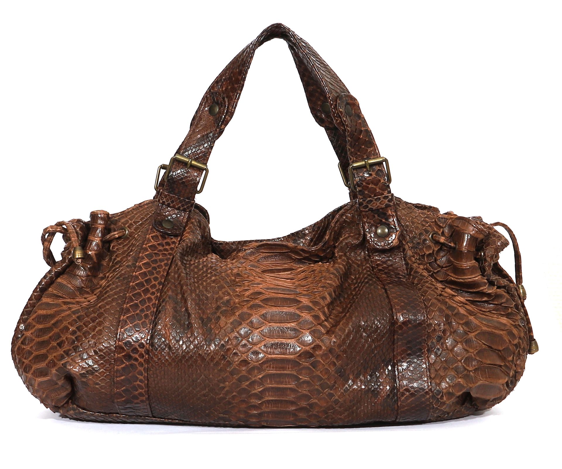 Null Gérard Darel 

Handbag model "Le H24

Brown leather snake immitation

Condi&hellip;