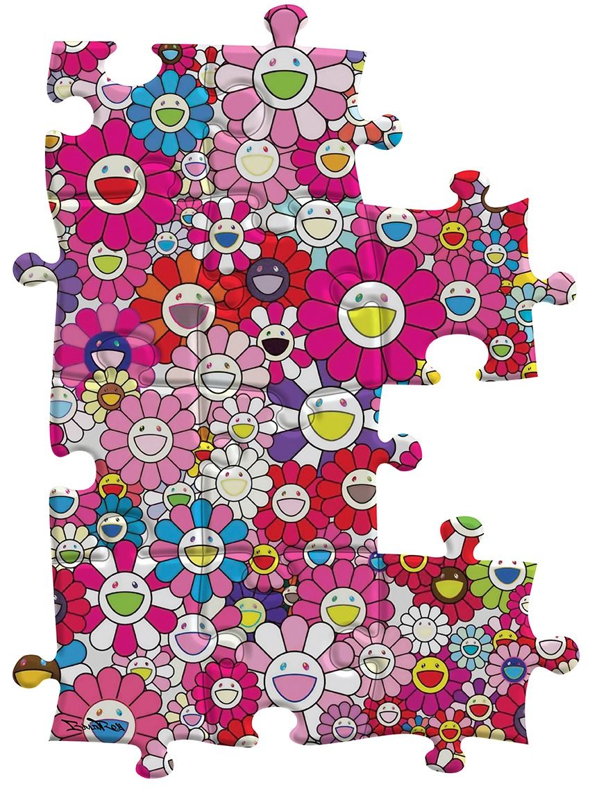 Null 脑罗伊（生于1980年

村上的致敬拼图，粉红色

有机玻璃画，编号为6。

装在一个美国盒子里的框架

真实性证书

尺寸：高：100；宽：50厘米