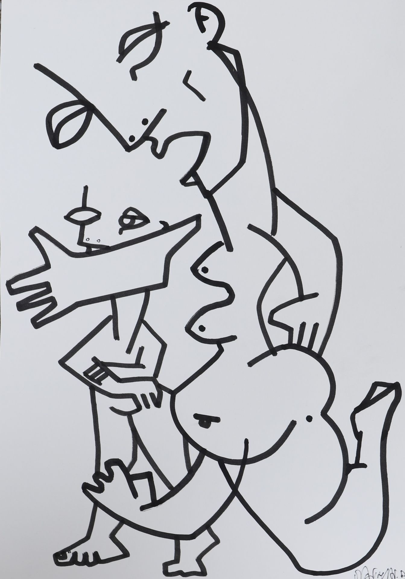 Null 朱利安-马里内蒂（生于1967年

法国画家和雕塑家

单色毛笔画。右下方有签名和日期17。

当代时期

出处：卢森堡私人收藏

尺寸：高：42；宽&hellip;