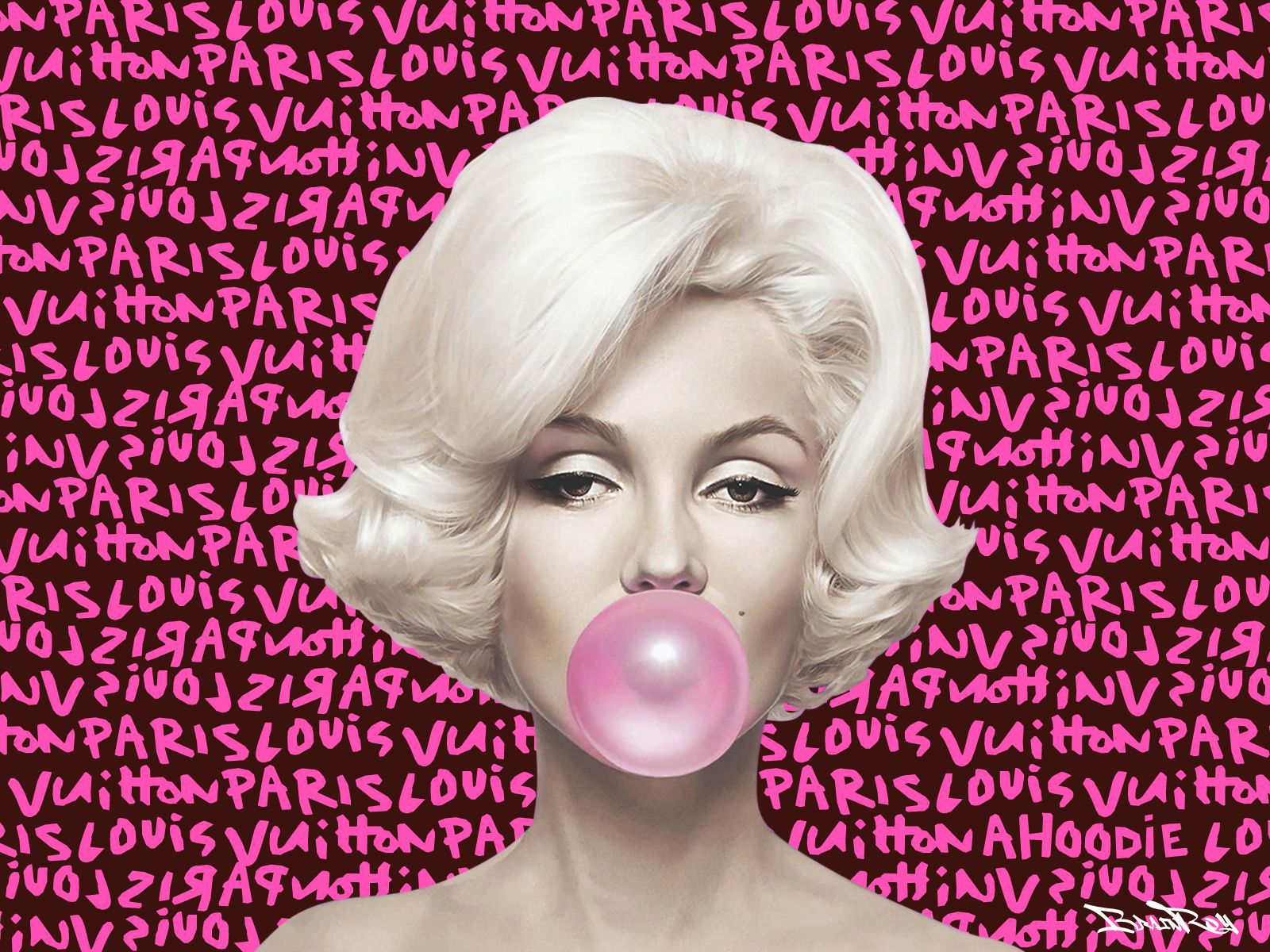 Null BrainRoy (né en 1980)

"Marilyn x Louis Vuitton Pink" 

Finition verre acry&hellip;