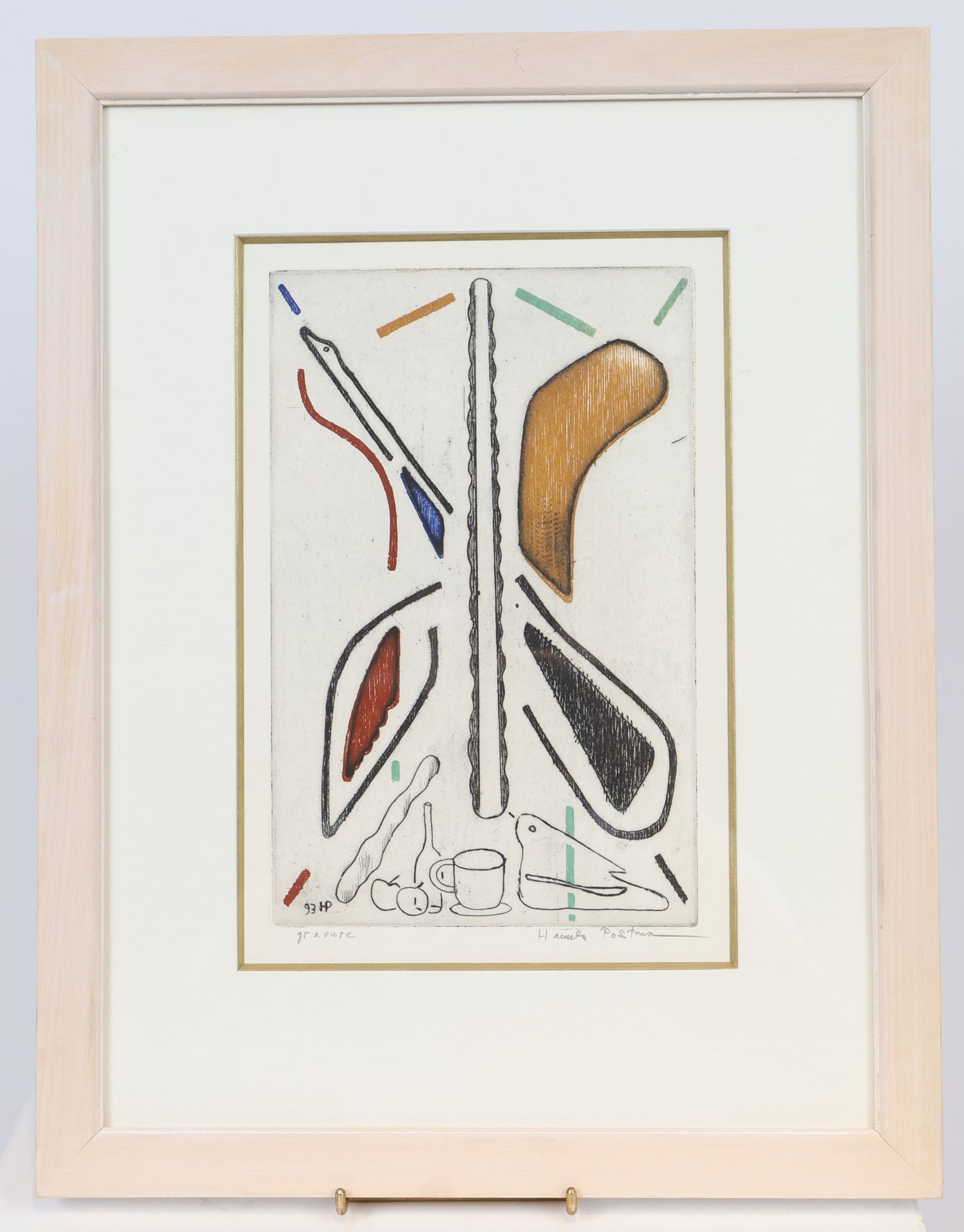 Null 汉内斯-波斯特玛（生于1933年

蚀刻版画，在玻璃下装框。

板块上有铅笔签名。

20世纪

带框架的尺寸：49；长：38厘米