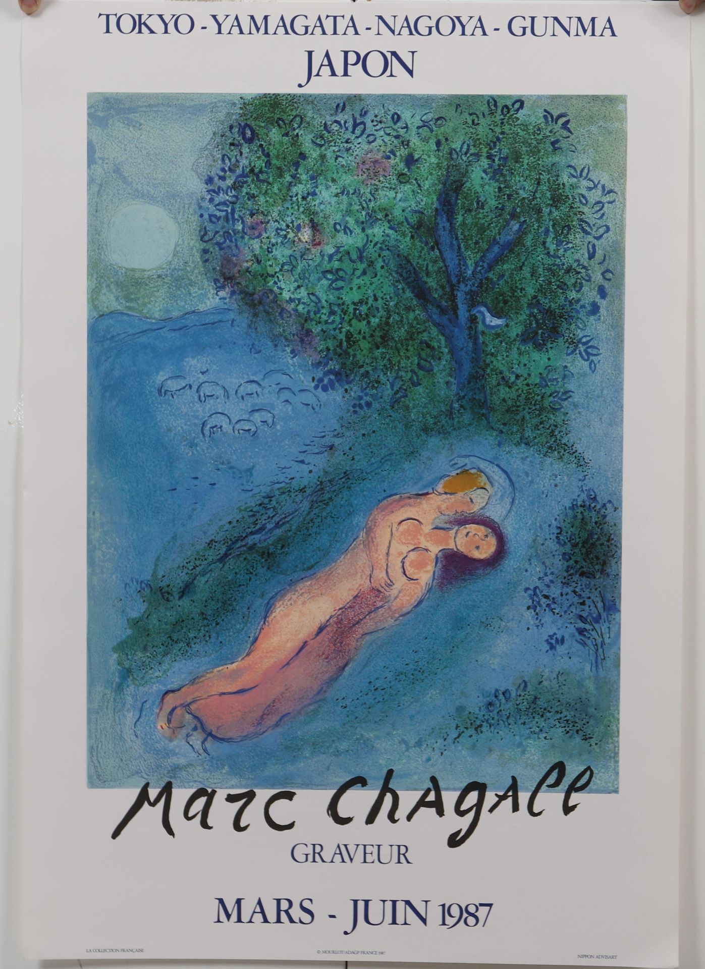 Null 海报：马克-夏加尔(1887-1985)

1987年巴黎Mourlot工作室的版本

尺寸：高：77；宽：53厘米