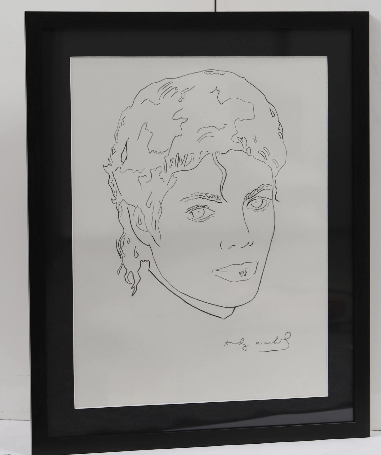 Null Mickeal Jackson Attr.对Andy WARHOL(1928-1987)的评价

原始纸上铅笔画，右下角有签名。

在玻璃下装裱。

&hellip;