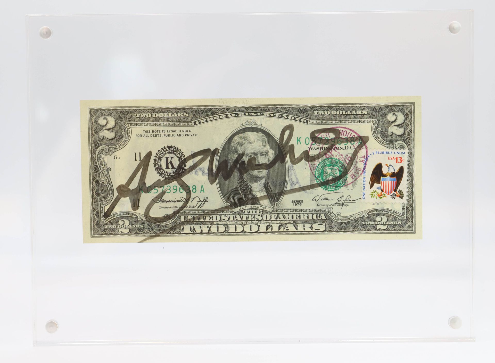 Null Andy Warhol Attr.- Dollar Bill

American 2$ bill bearing a signature in bla&hellip;