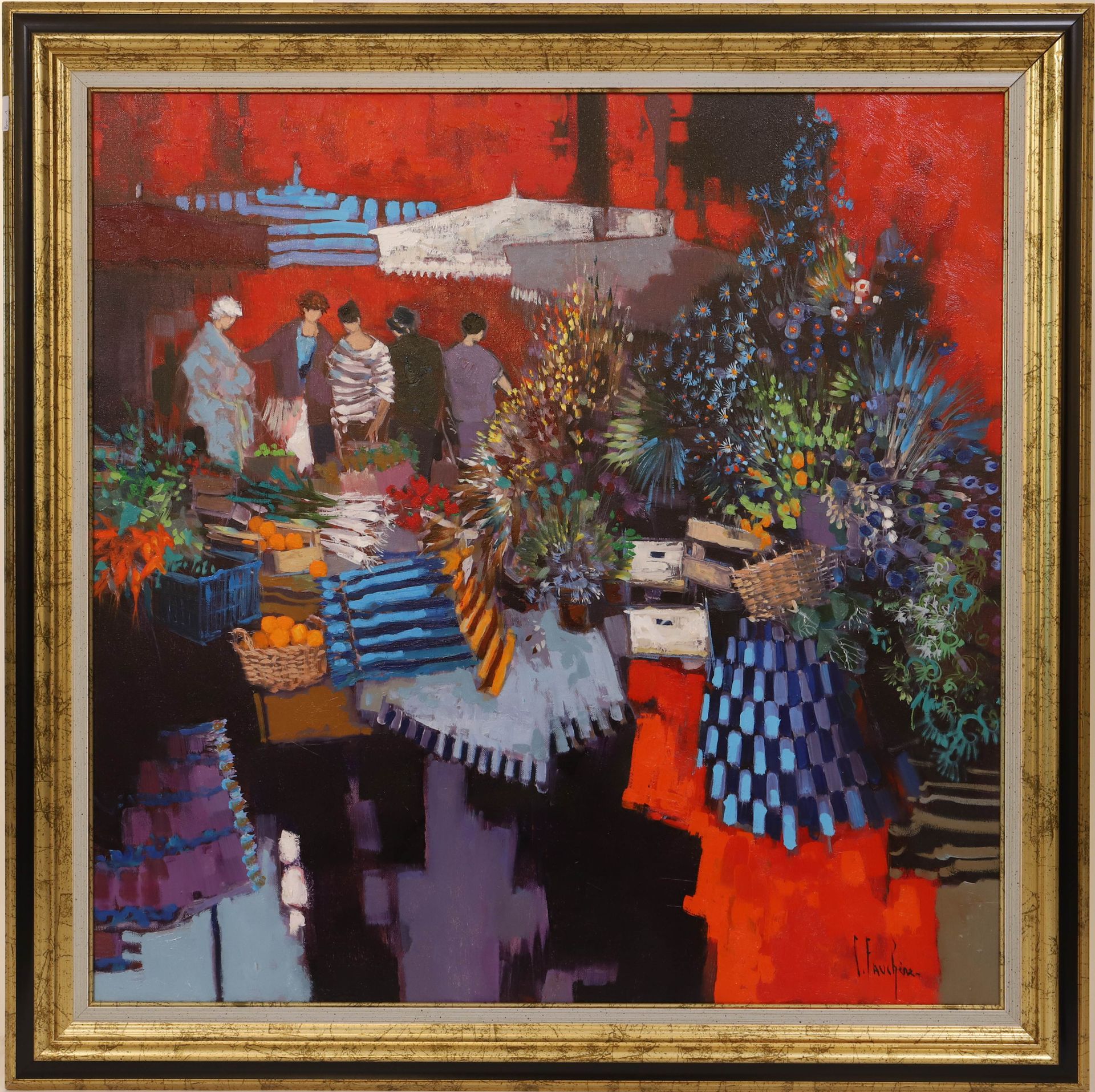 Null "Der Markt" von Claude FAUCHERE (1936-2019).

Französischer Maler

Öl auf L&hellip;