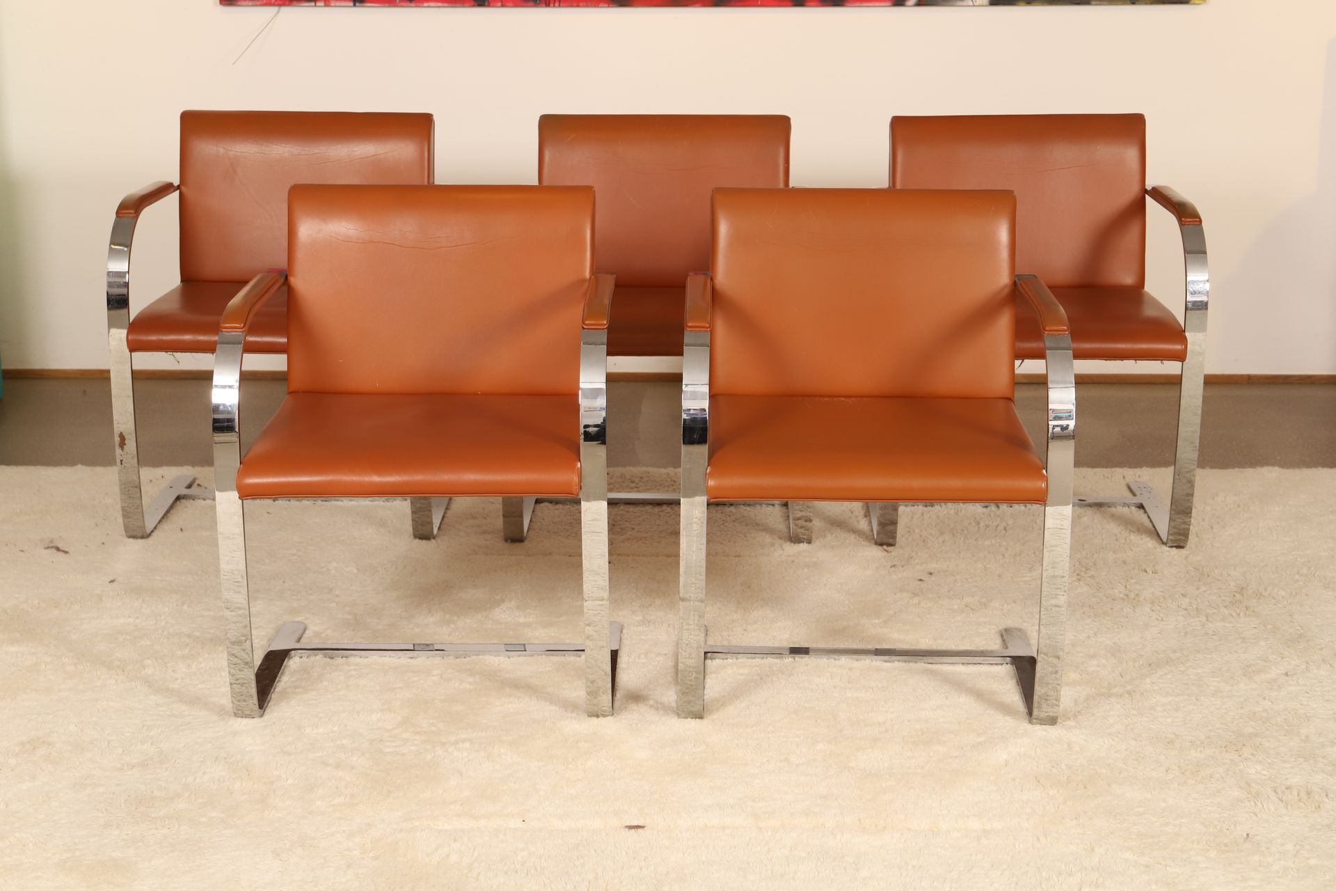 Null Ludwig MIES VAN DER ROHE (1886-1969) & Knoll 

Suite of 5 armchairs model B&hellip;