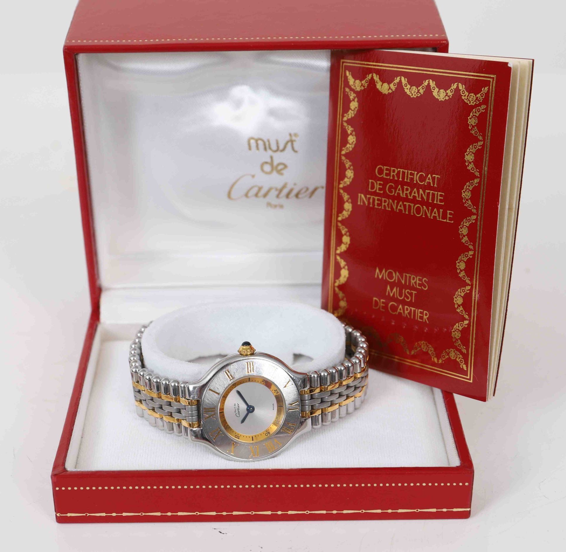 Null CARTIER Must 21 Vers 1990
Ref 1340 
Montre bracelet pour femme en plaqué or&hellip;