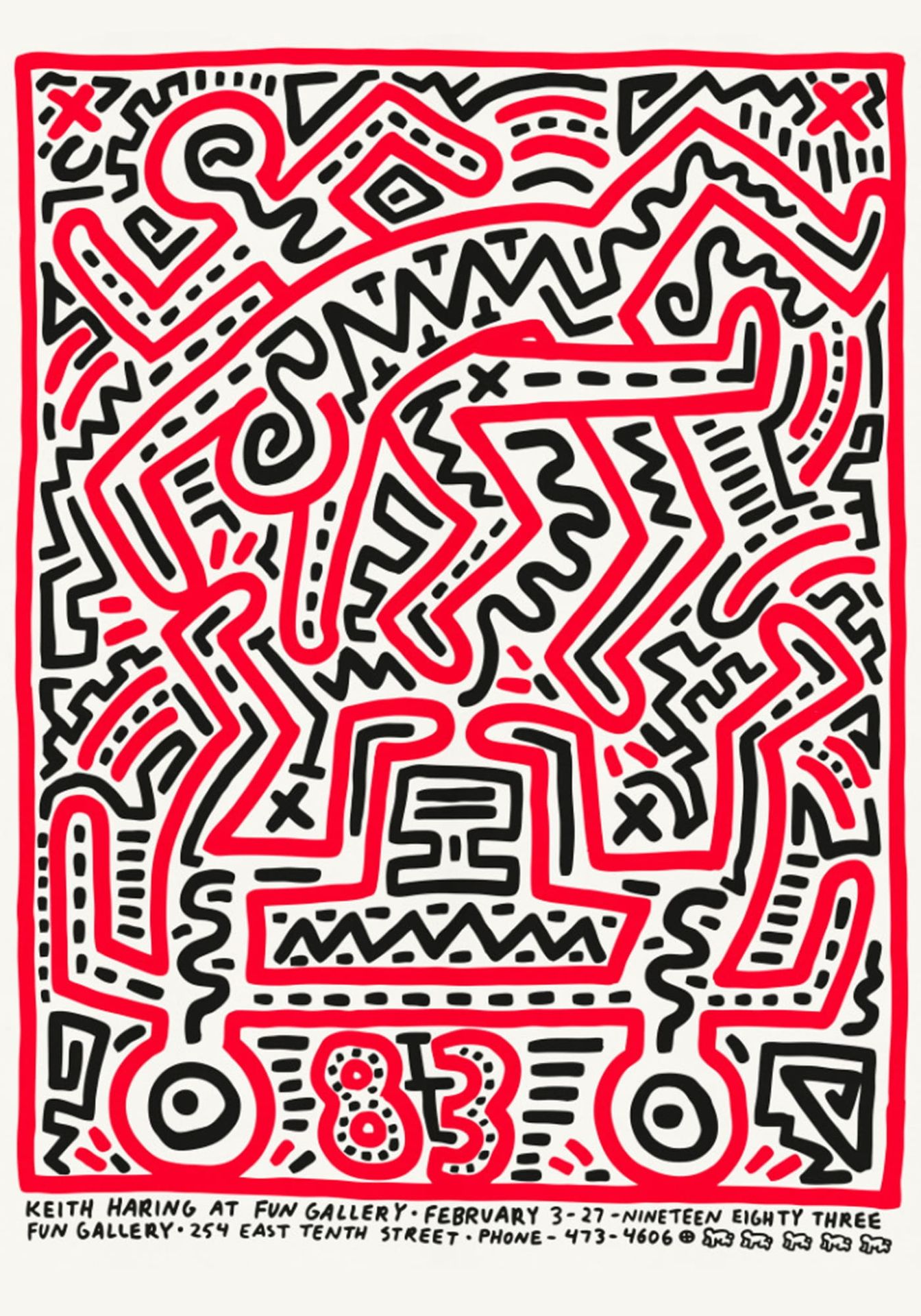 Null Keith Haring (nach), Fun Gallery Poster 1983.

Papier Poster, Größe 39 x 53&hellip;
