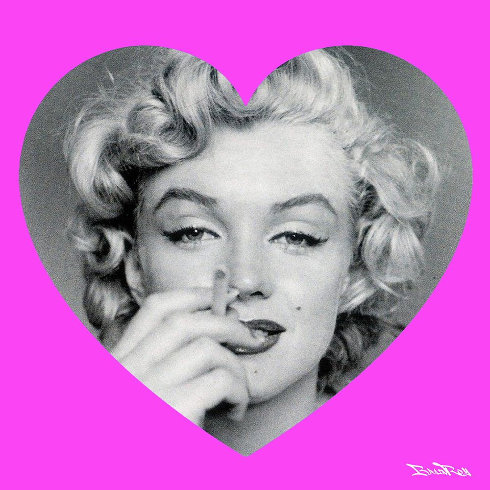 Null Marilyn Pink Heart, BrainRoy, stampa su vetro acrilico, incorniciata in sca&hellip;