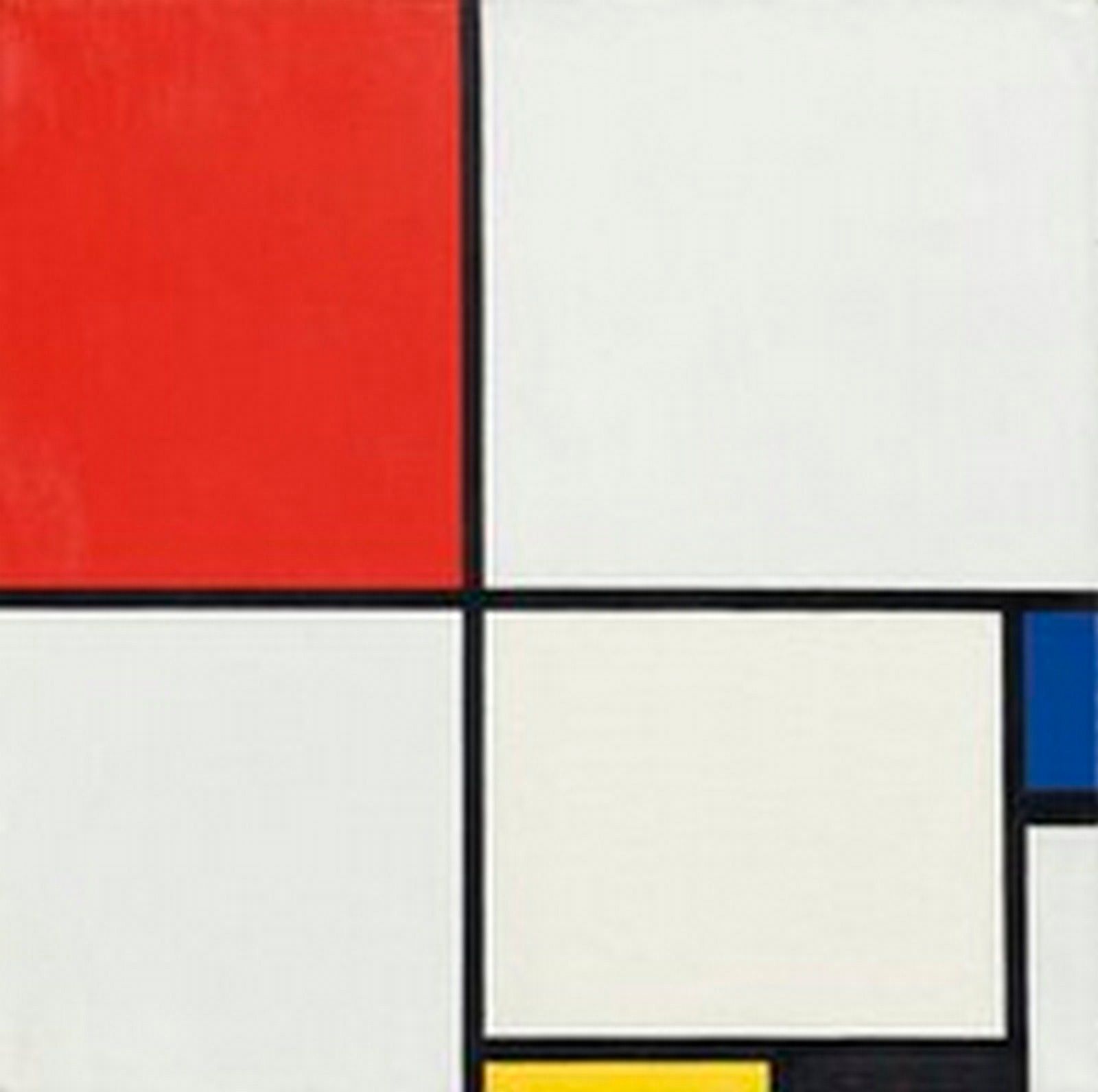 Null Composición n°3, Estampado, según Piet Mondrian, Estampado en color firmado&hellip;