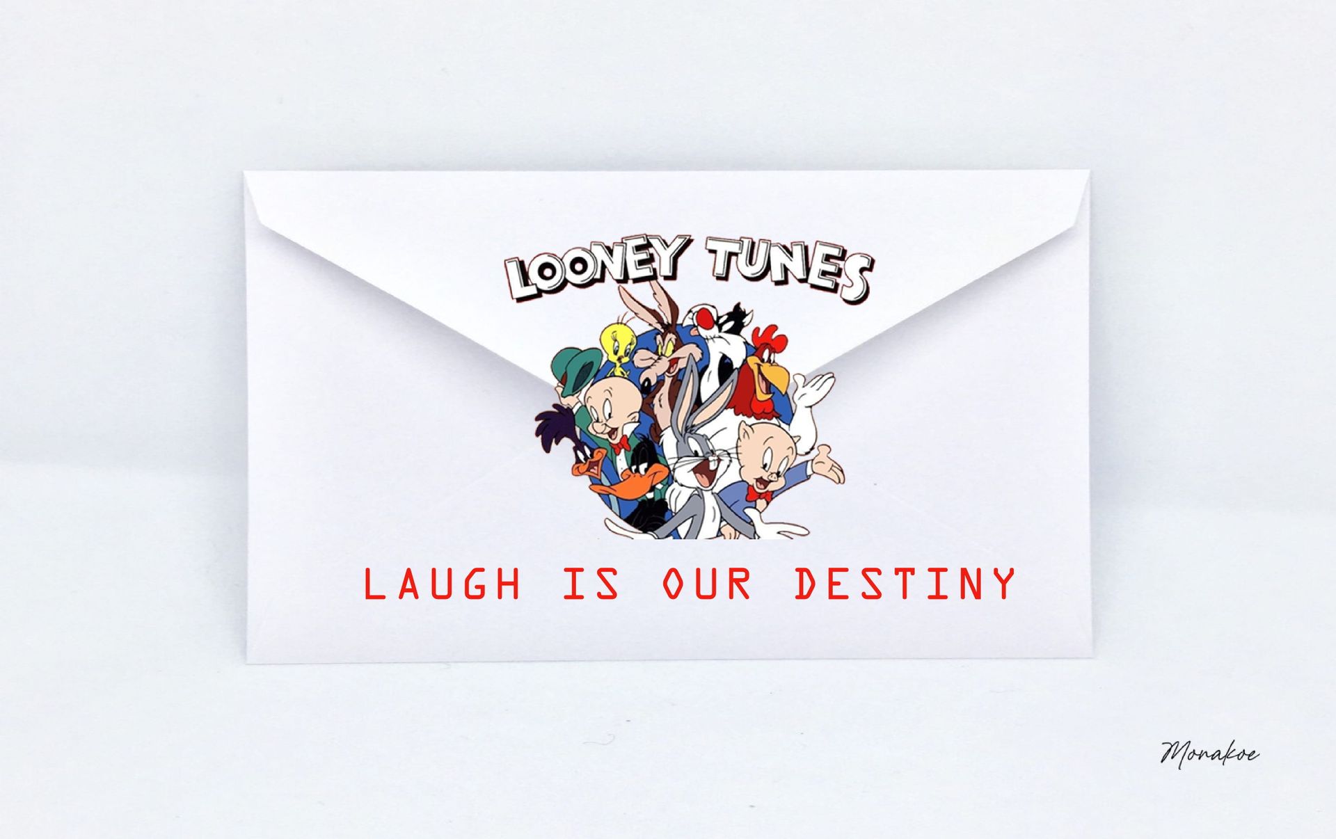 Null Looney Tunes 2 Envelope, Laugh is your destiny, Monakoe, printed on Fine Ar&hellip;