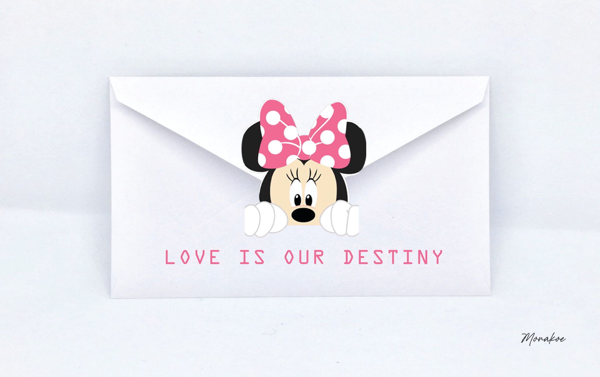 Null Enveloppe Minnie Rose, Love is your destiny, Monakoe, imprimé sur Papier Be&hellip;