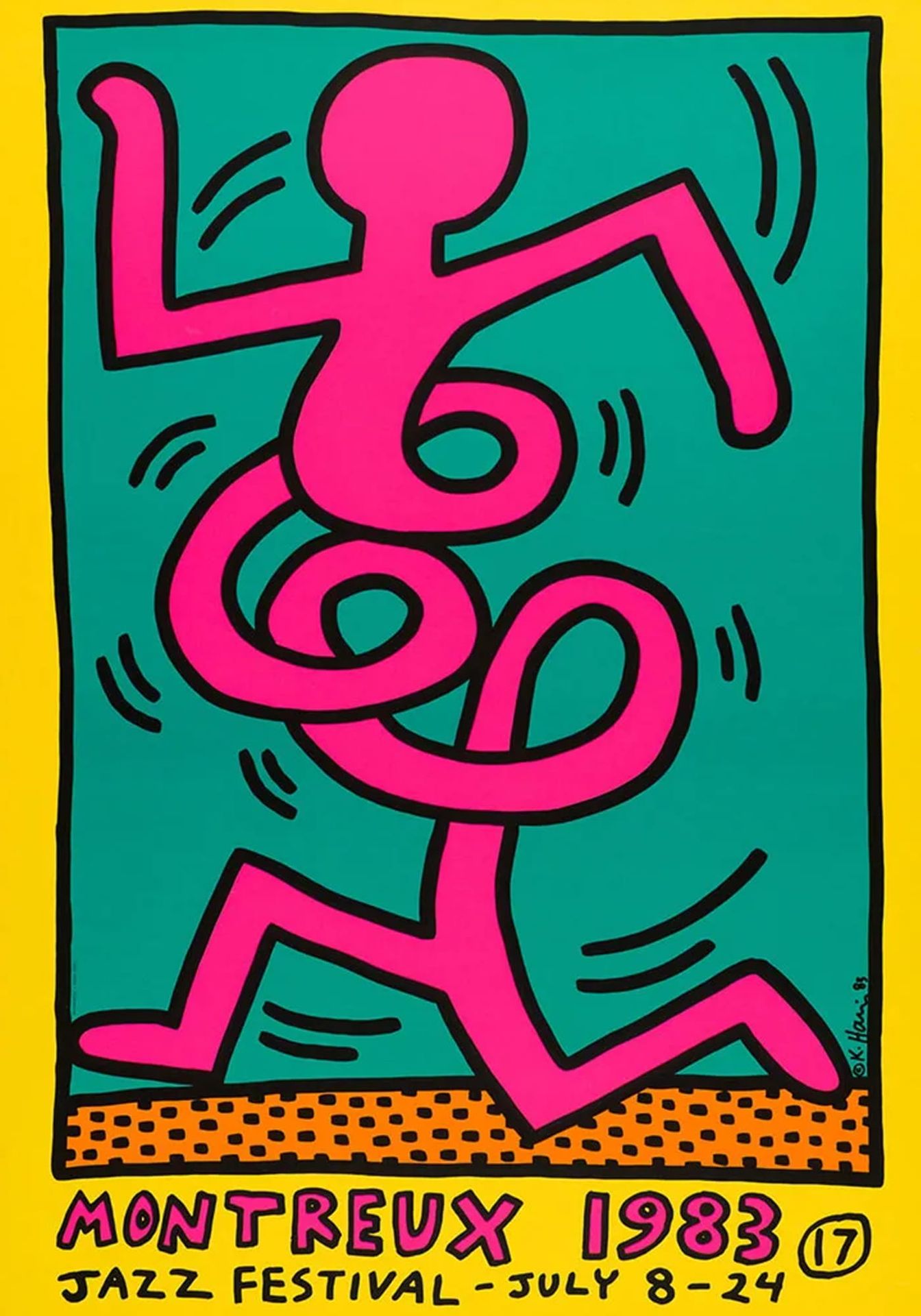 Null Keith Haring (nach), Plakat Montreux Rosa Männchen, 1983. 

Papier Poster, &hellip;