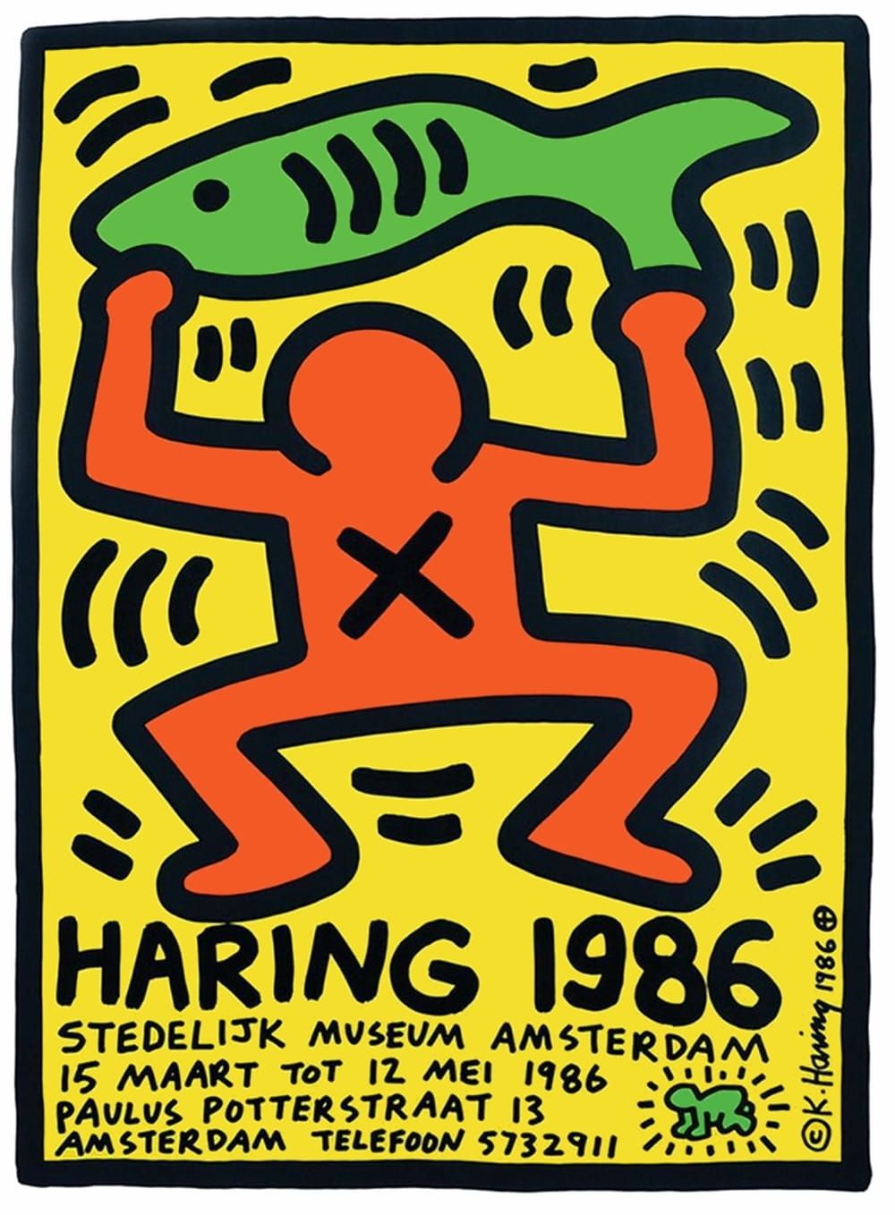 Null 凯斯-哈林（后），阿姆斯特丹海报 1986年

纸质海报，尺寸39 x 53厘米，5张