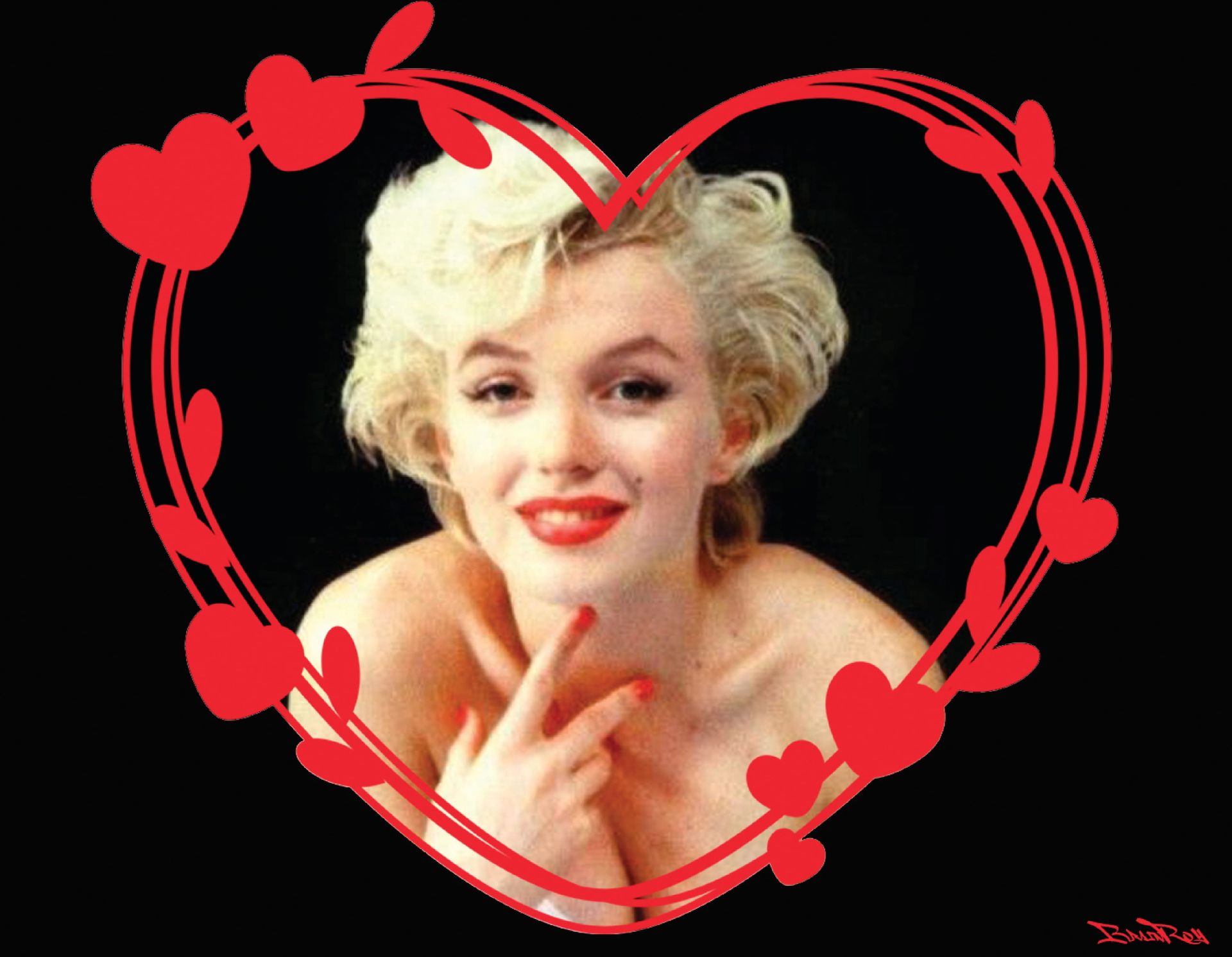 Null Marilyn Crown Hearts & Leaves, BrainRoy, stampa su vetro acrilico, incornic&hellip;