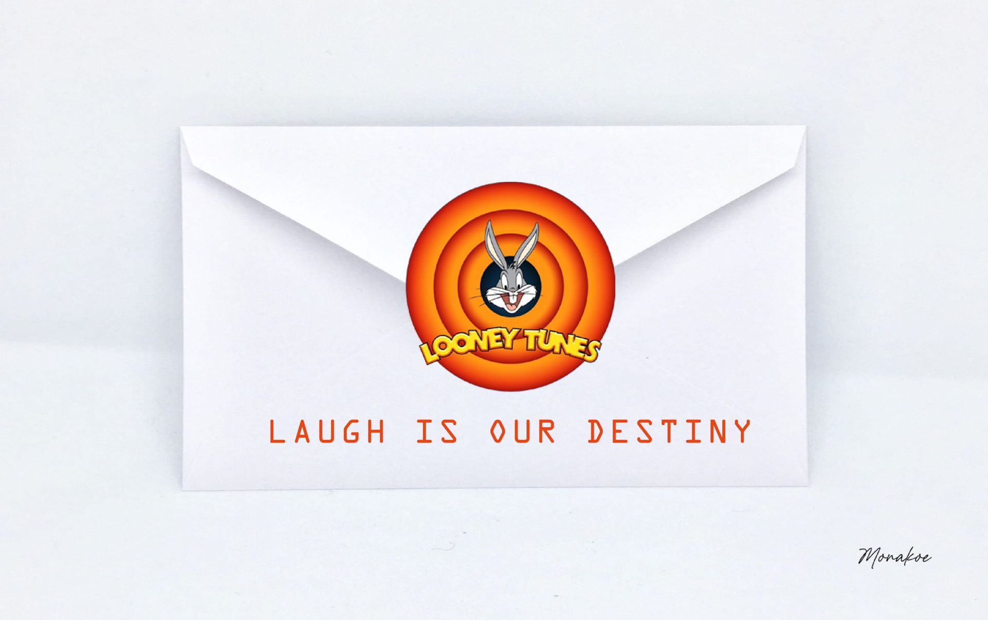Null Looney Tunes 4 Envelope, Laugh is your destiny, Monakoe, printed on Fine Ar&hellip;