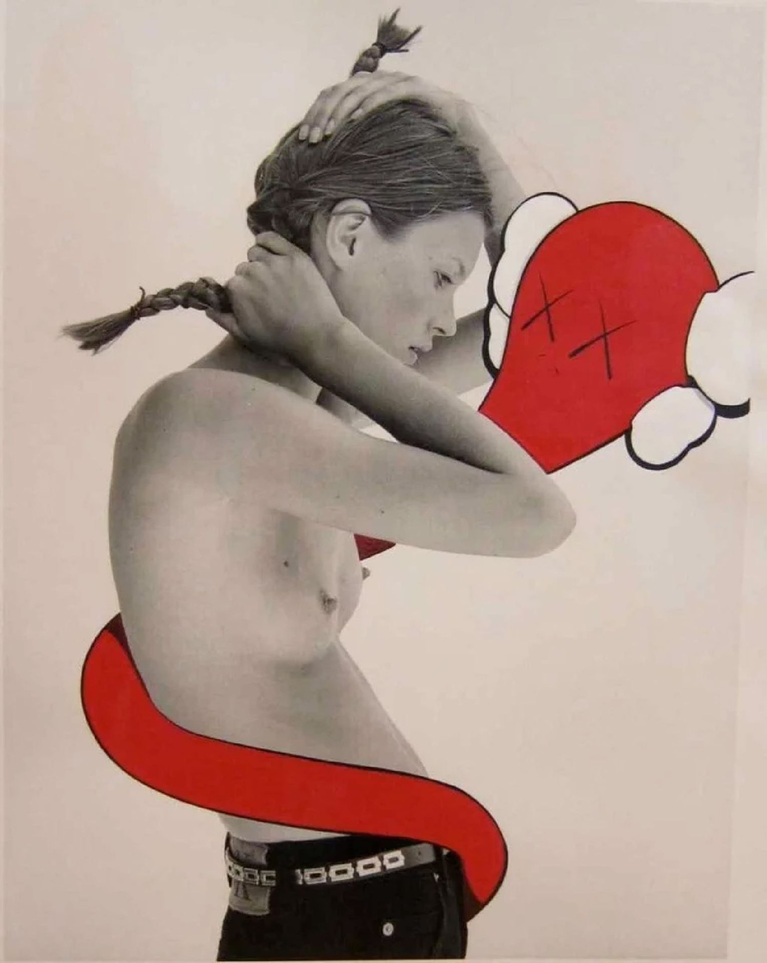 Null Kaws（后），海报Kate Moss & Red Companion，海报纸，尺寸21 x 30厘米。