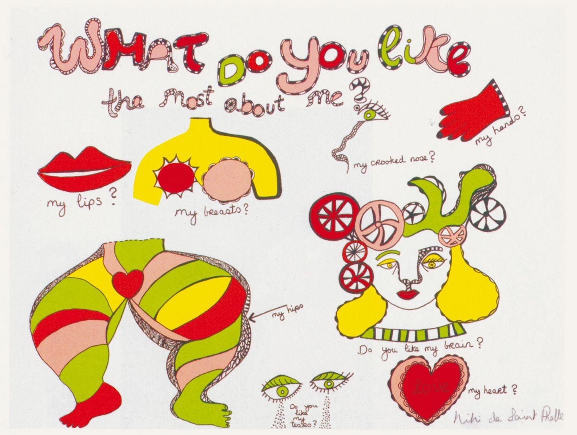 What do you like (1970), Stampa, dopo Niki de Saint Phalle, Stampa a colori firm&hellip;