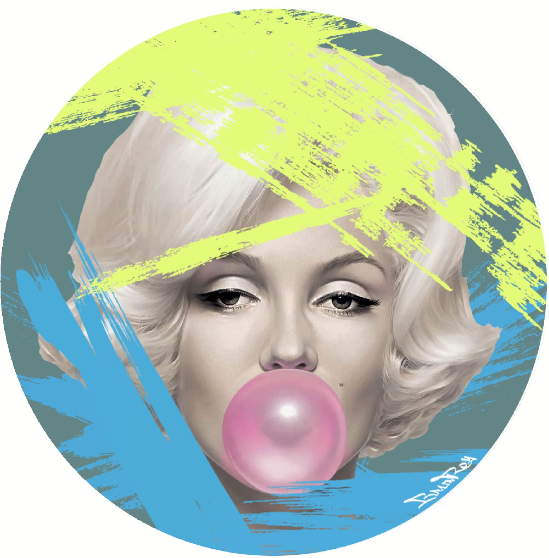 Null Marilyn peinture, BrainRoy, Finition verre acrylique print, encadré avec at&hellip;