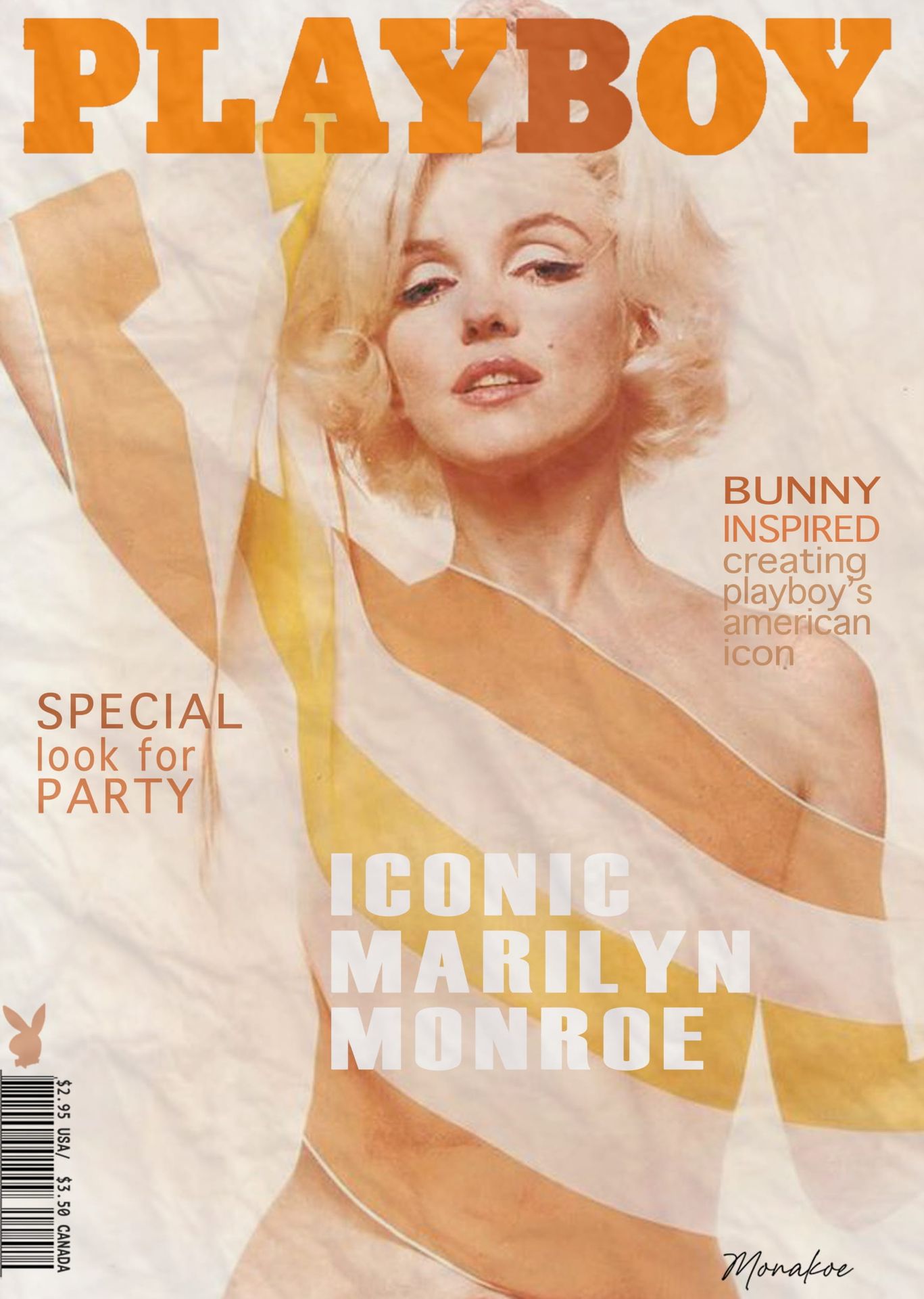 Null PlayBoy Magazine (d'après), Marilyn, Monakoe, imprimé sur Papier Beaux Arts&hellip;